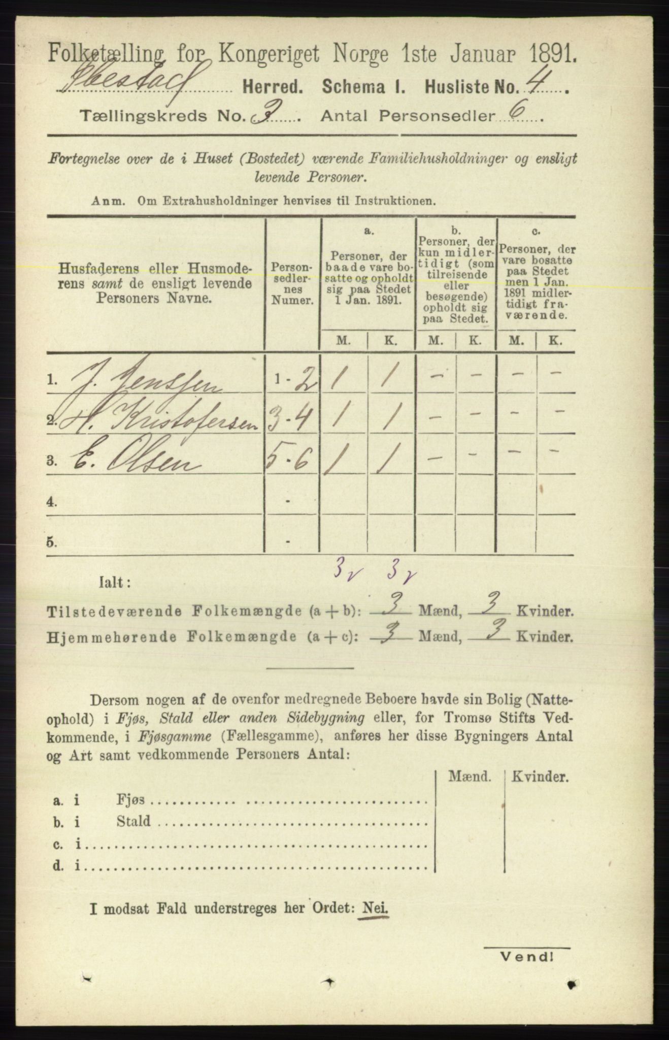 RA, 1891 census for 1917 Ibestad, 1891, p. 1550