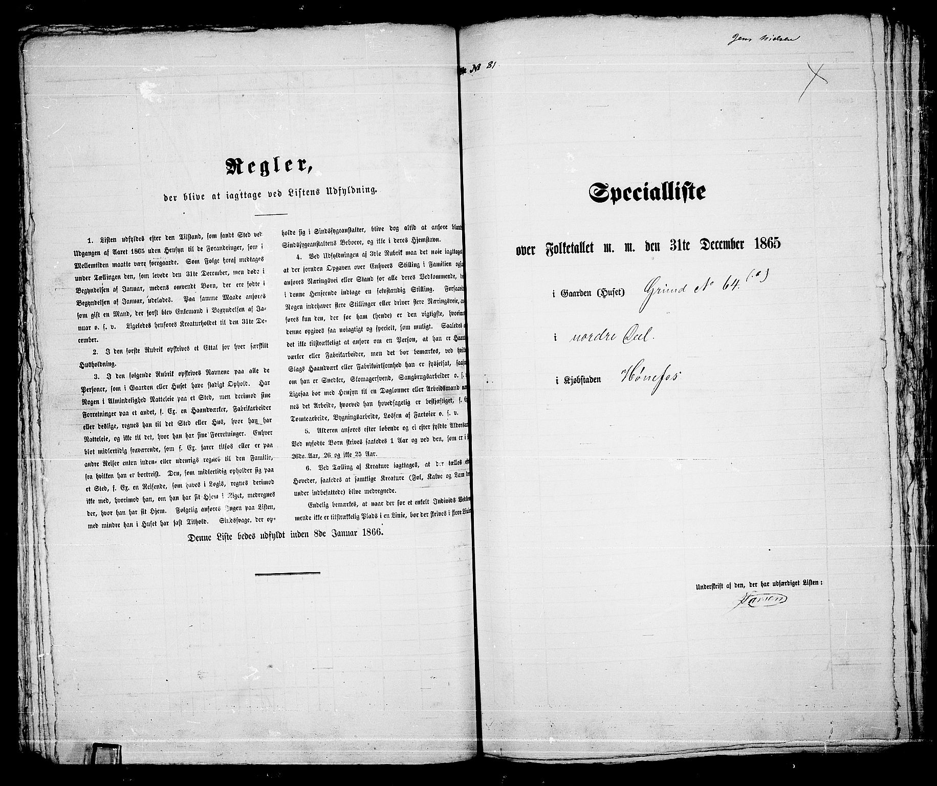 RA, 1865 census for Norderhov/Hønefoss, 1865, p. 156