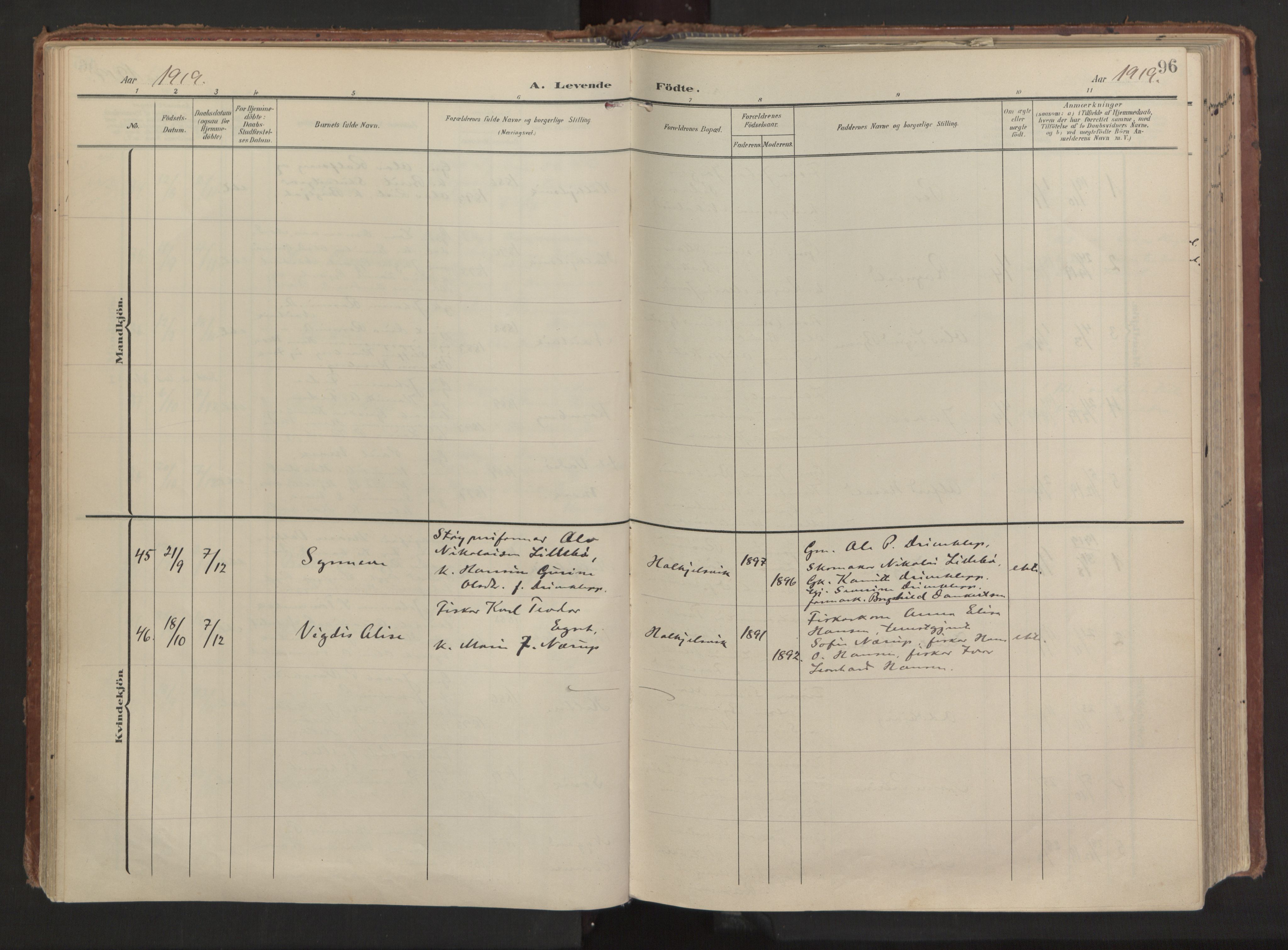 Ministerialprotokoller, klokkerbøker og fødselsregistre - Møre og Romsdal, AV/SAT-A-1454/511/L0144: Parish register (official) no. 511A11, 1906-1923, p. 96