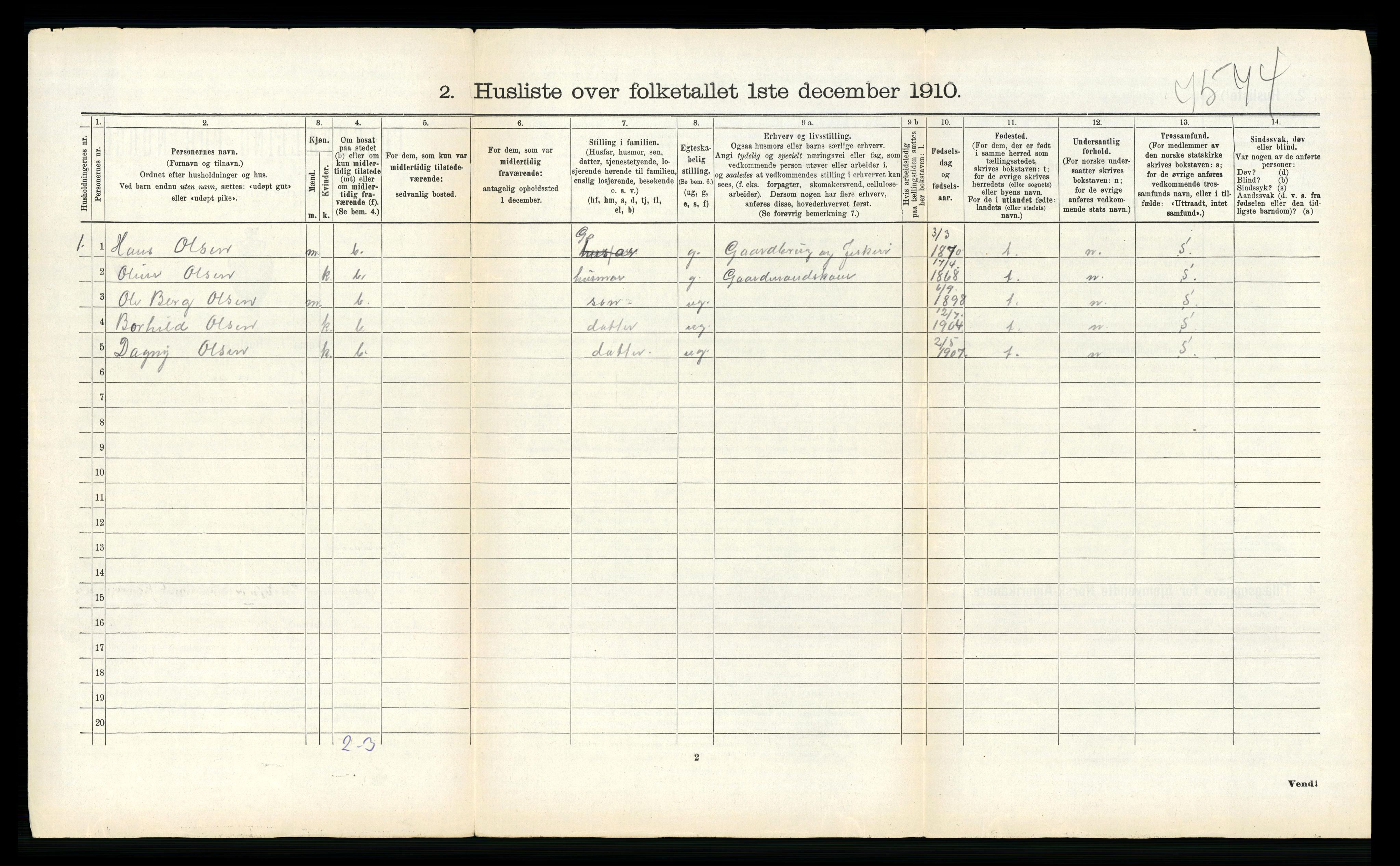 RA, 1910 census for Hadsel, 1910, p. 1066