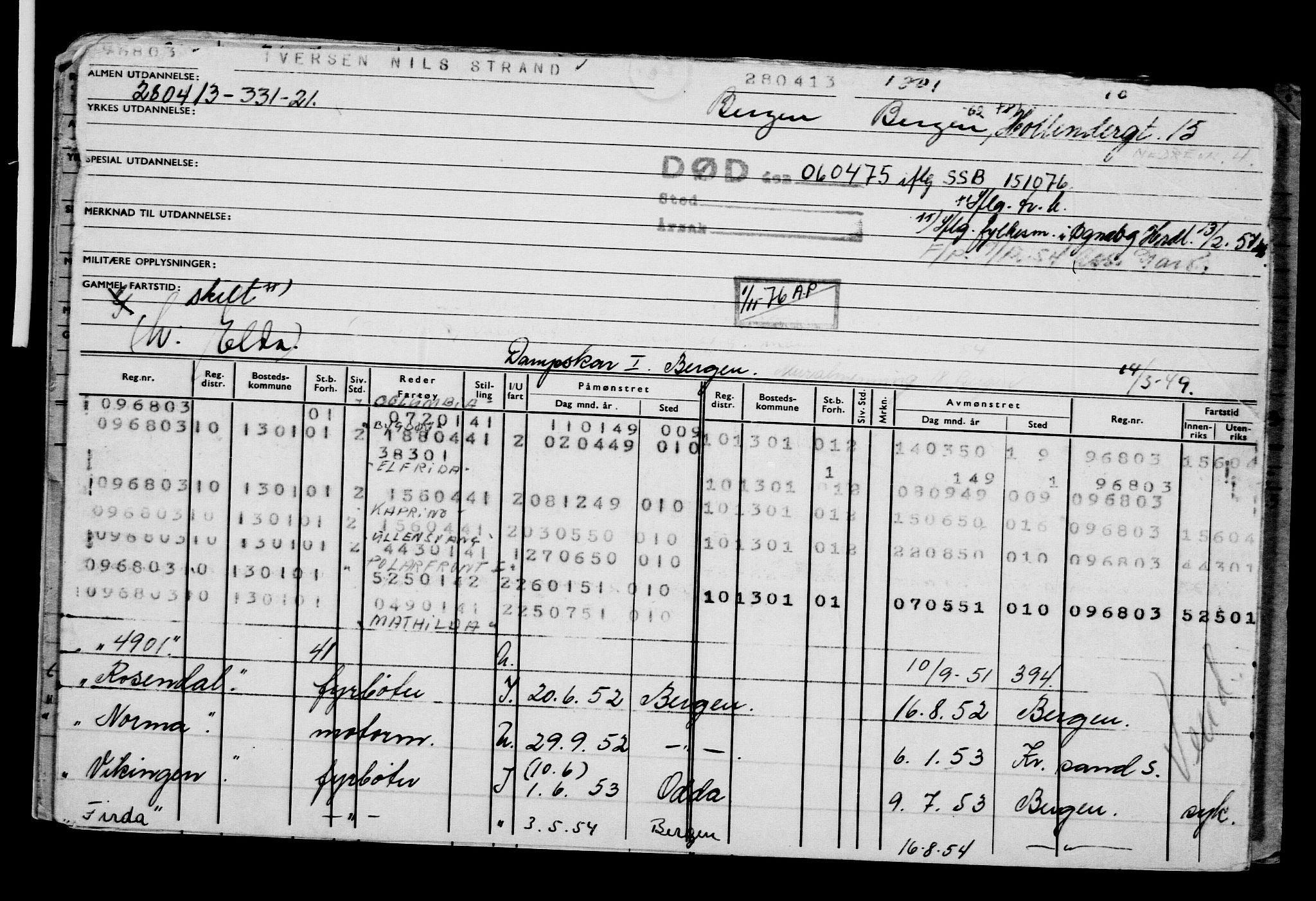 Direktoratet for sjømenn, AV/RA-S-3545/G/Gb/L0112: Hovedkort, 1913, p. 315