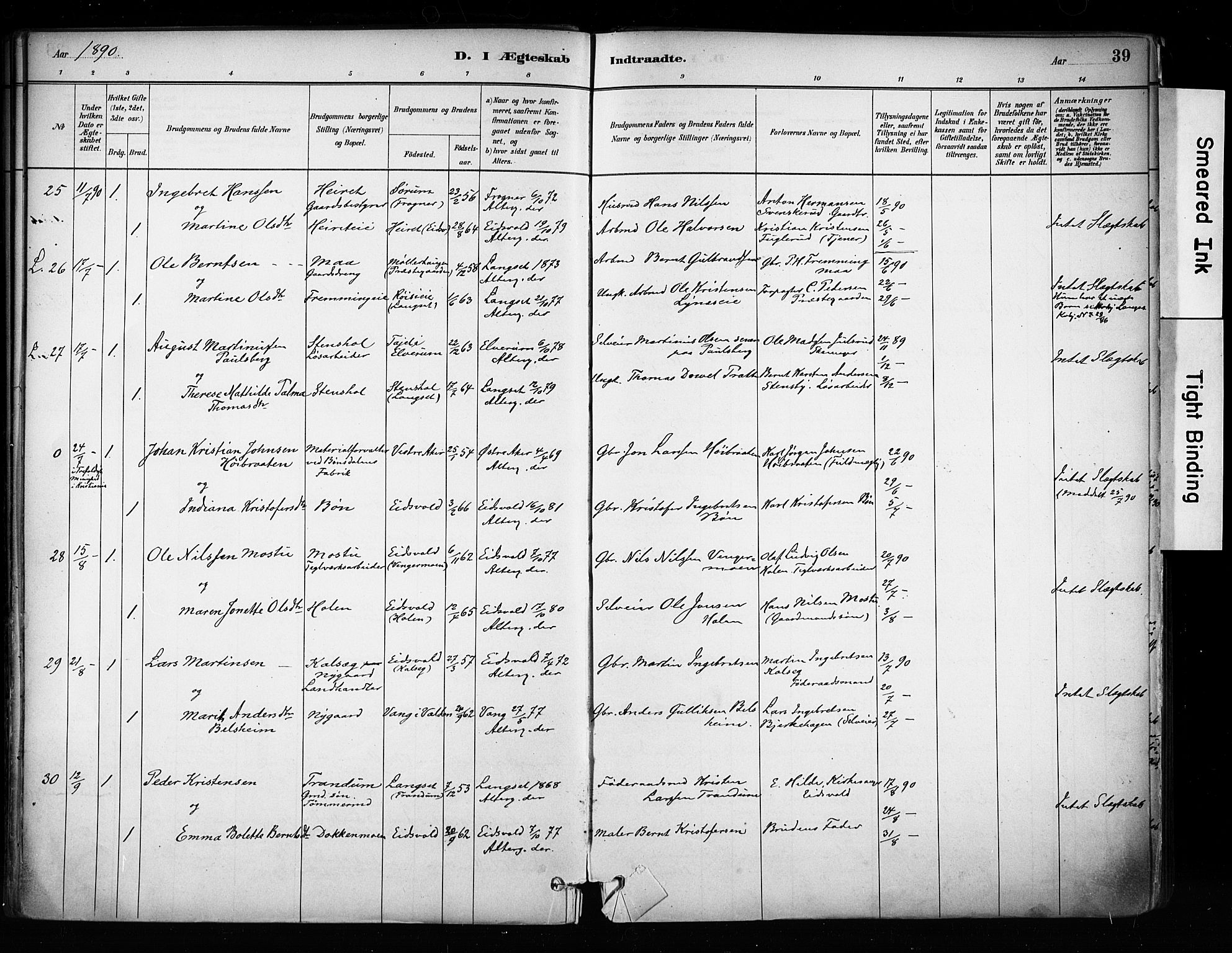 Eidsvoll prestekontor Kirkebøker, AV/SAO-A-10888/F/Fa/L0003: Parish register (official) no. I 3, 1882-1895, p. 39