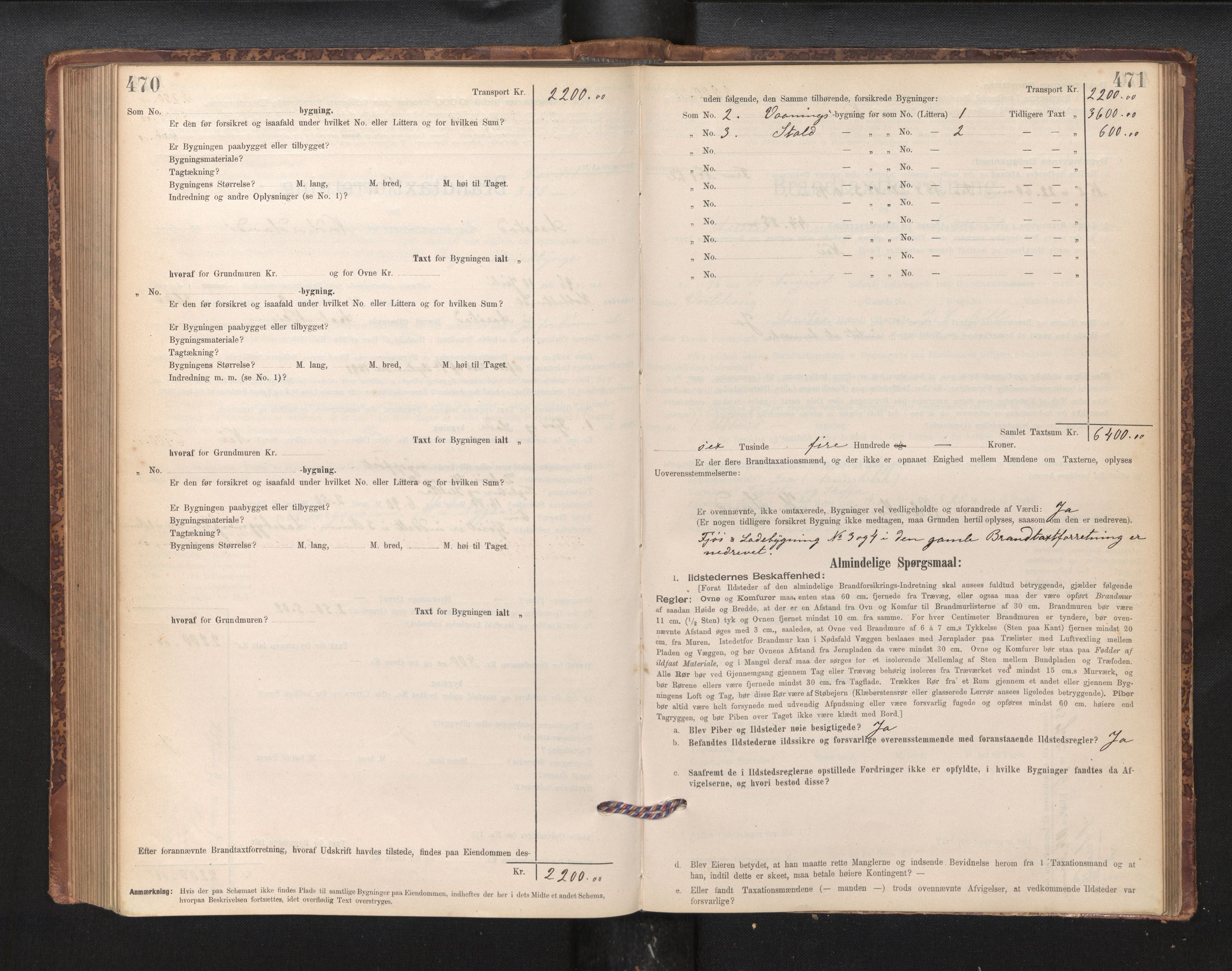 Lensmannen i Årstad, AV/SAB-A-36201/0012/L0011: Branntakstprotokoll,skjematakst, 1895-1901, p. 470-471