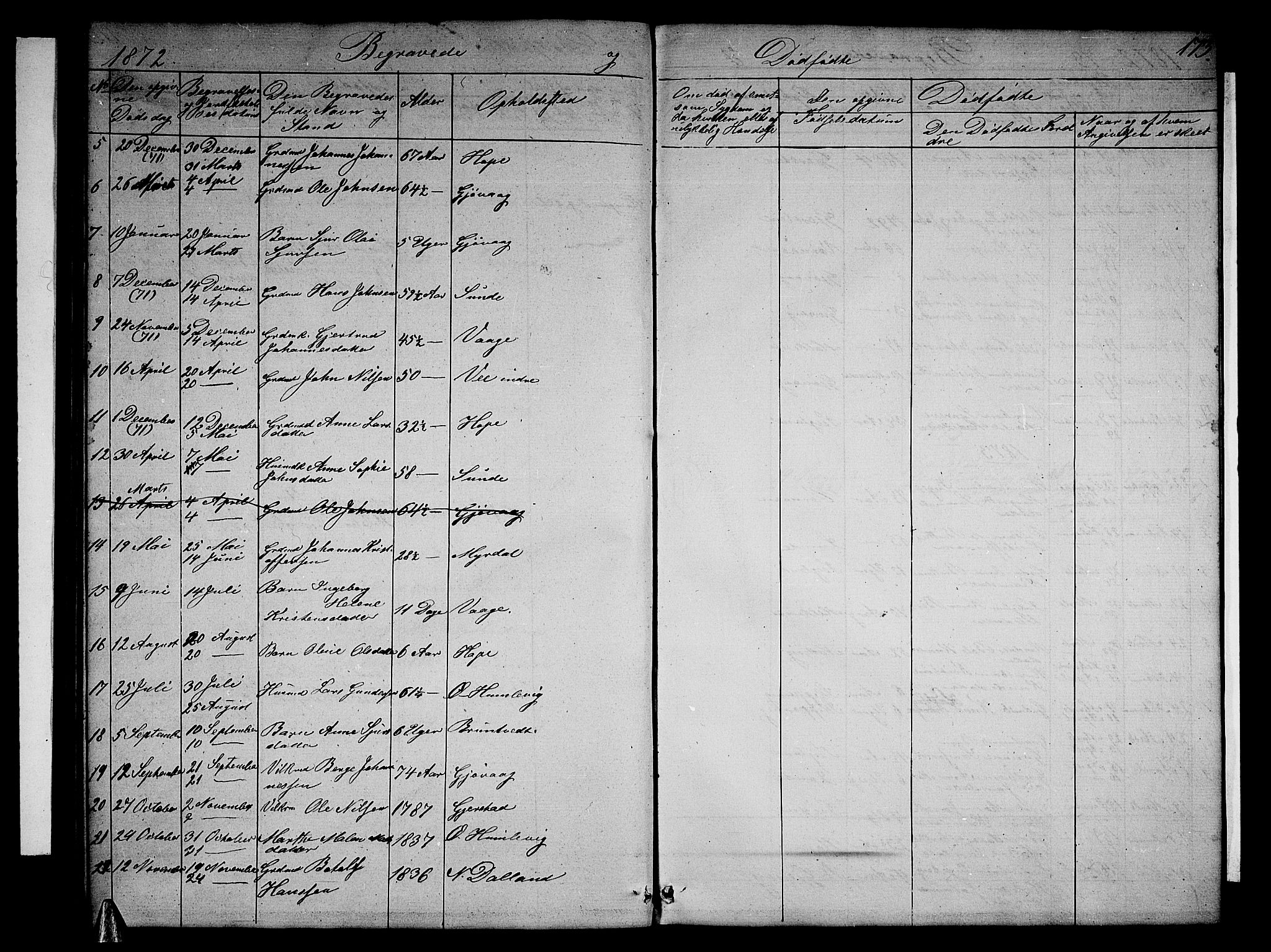 Tysnes sokneprestembete, SAB/A-78601/H/Hab: Parish register (copy) no. B 1, 1855-1877, p. 173