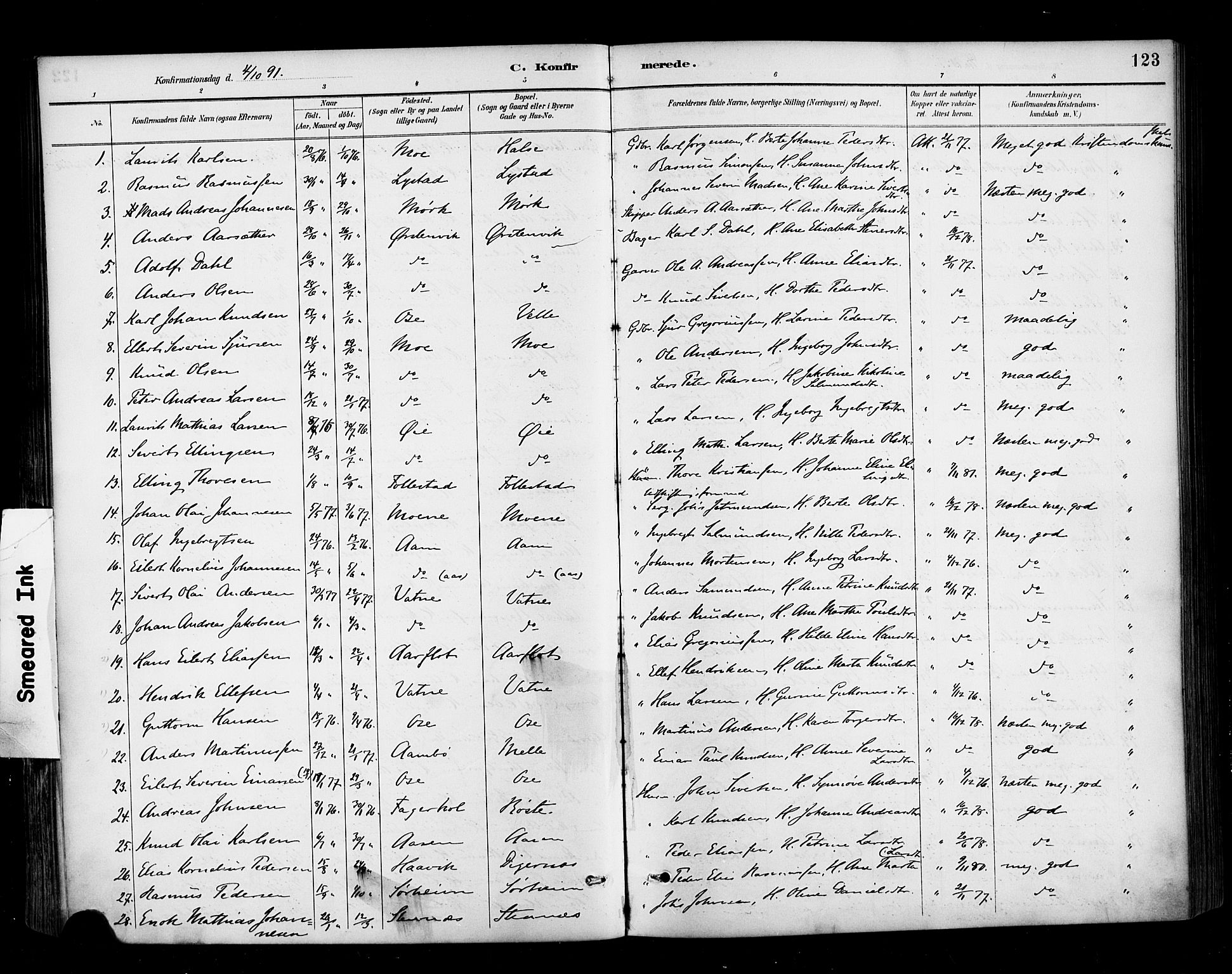 Ministerialprotokoller, klokkerbøker og fødselsregistre - Møre og Romsdal, AV/SAT-A-1454/513/L0177: Parish register (official) no. 513A04, 1890-1906, p. 123