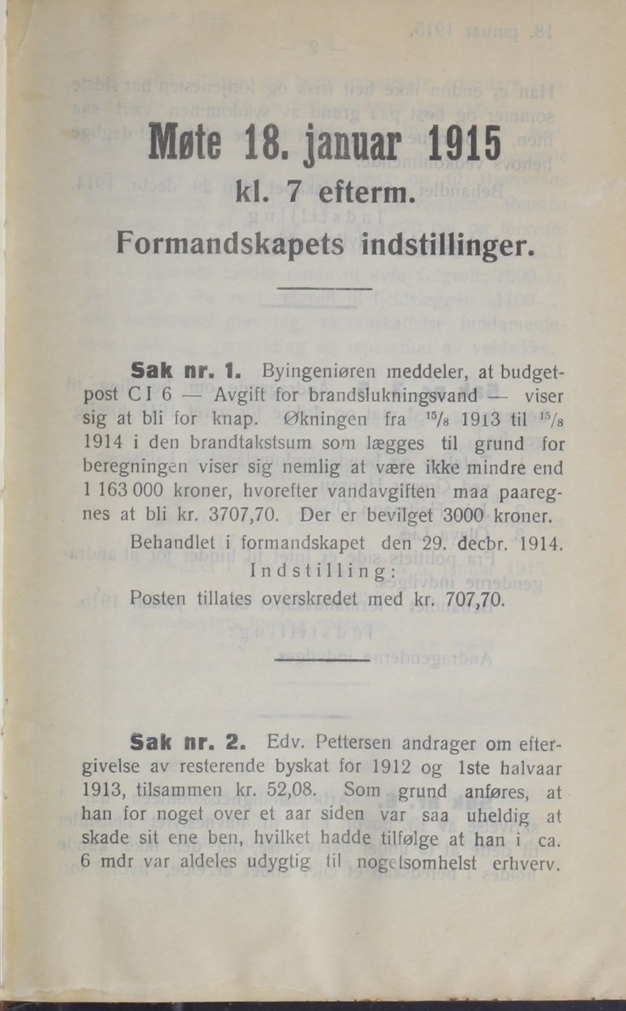 Narvik kommune. Formannskap , AIN/K-18050.150/A/Ab/L0005: Møtebok, 1915