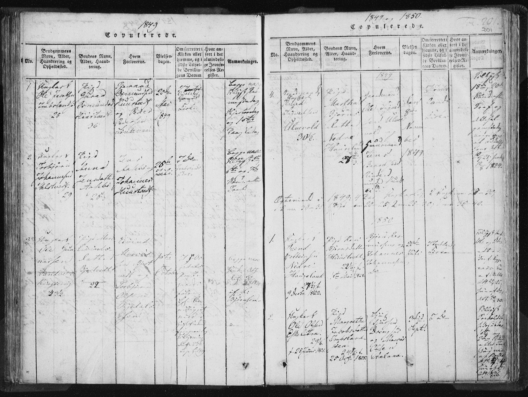 Vikedal sokneprestkontor, AV/SAST-A-101840/01/IV: Parish register (official) no. A 5, 1817-1850, p. 201