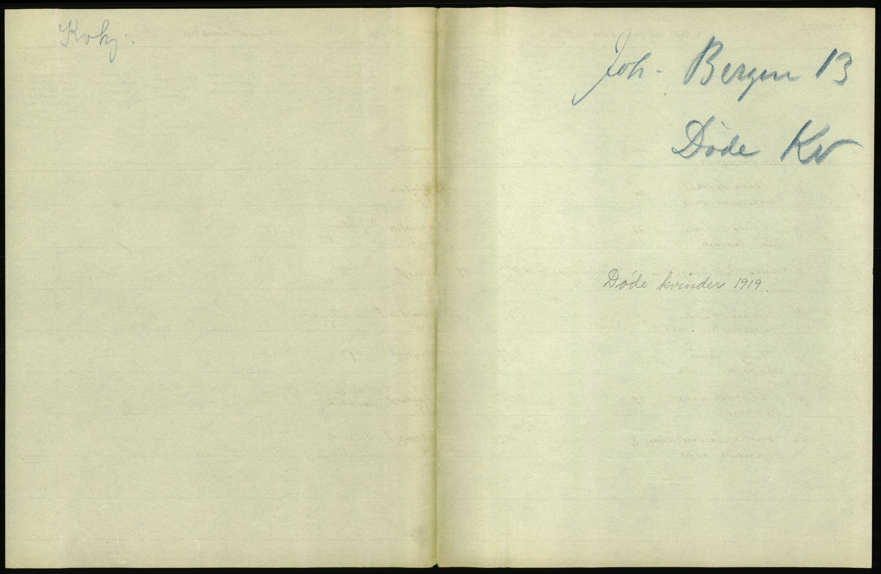 Statistisk sentralbyrå, Sosiodemografiske emner, Befolkning, AV/RA-S-2228/D/Df/Dfb/Dfbi/L0035: Bergen: Gifte, døde, dødfødte., 1919, p. 591