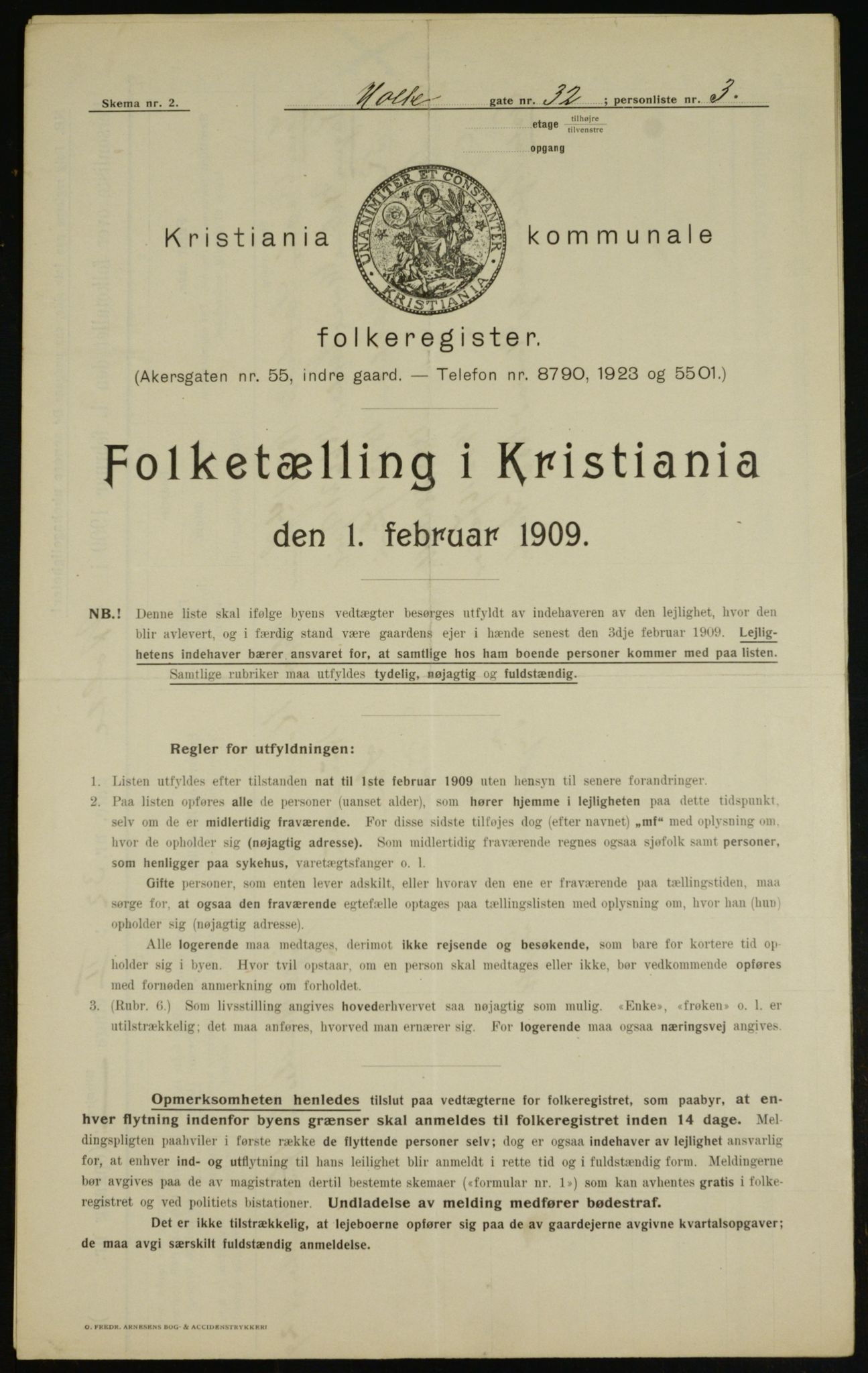 OBA, Municipal Census 1909 for Kristiania, 1909, p. 37524