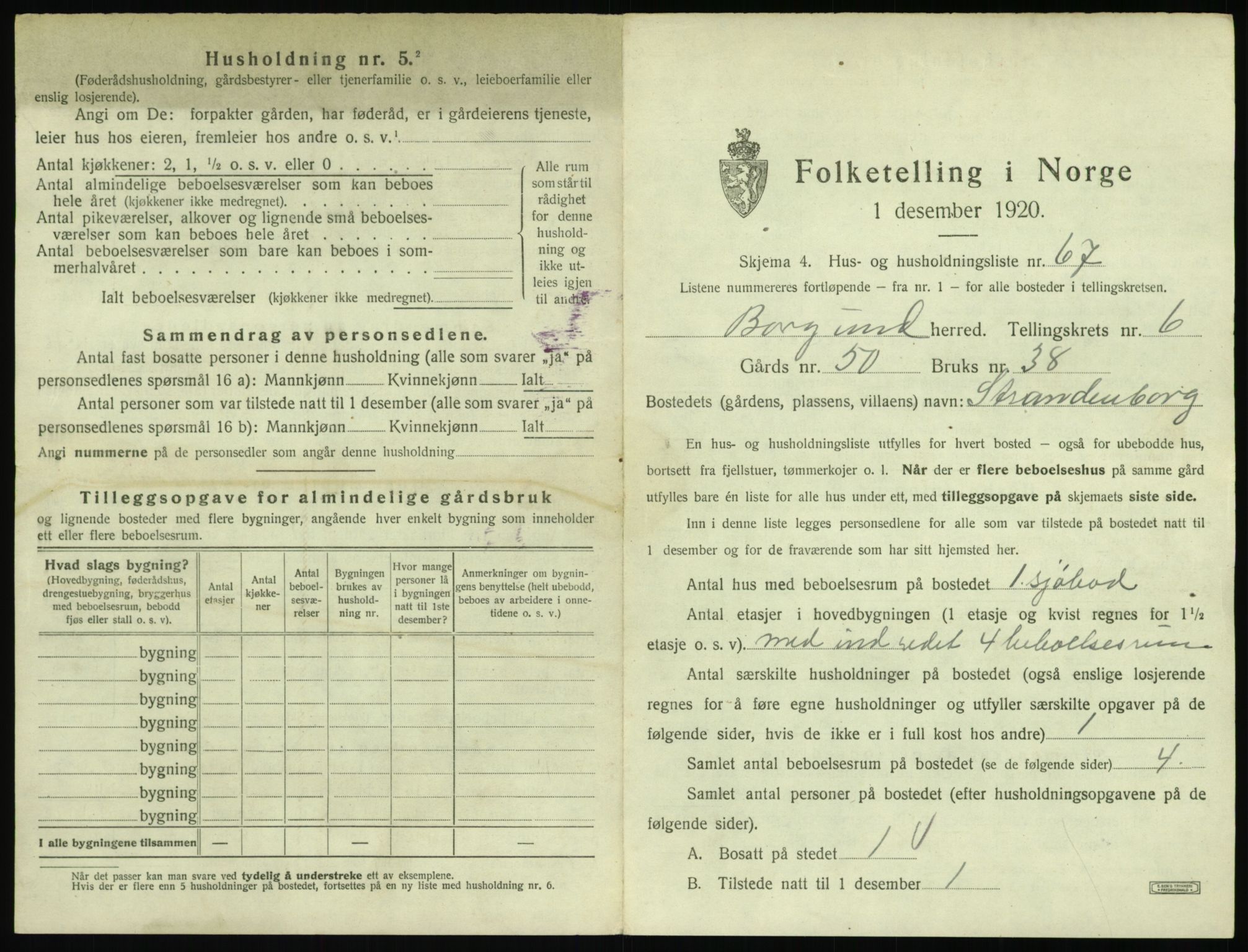 SAT, 1920 census for Borgund, 1920, p. 686