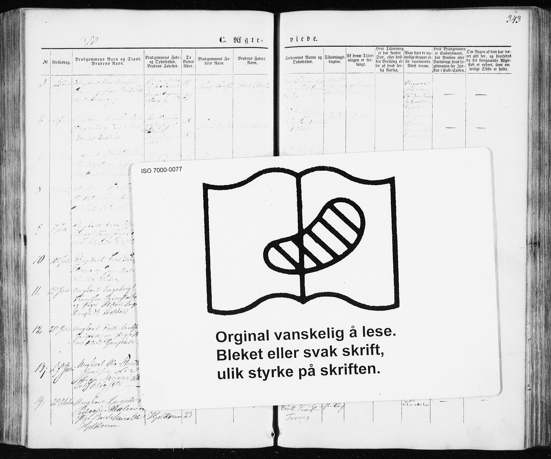 Ministerialprotokoller, klokkerbøker og fødselsregistre - Møre og Romsdal, AV/SAT-A-1454/586/L0984: Parish register (official) no. 586A10, 1844-1856, p. 343