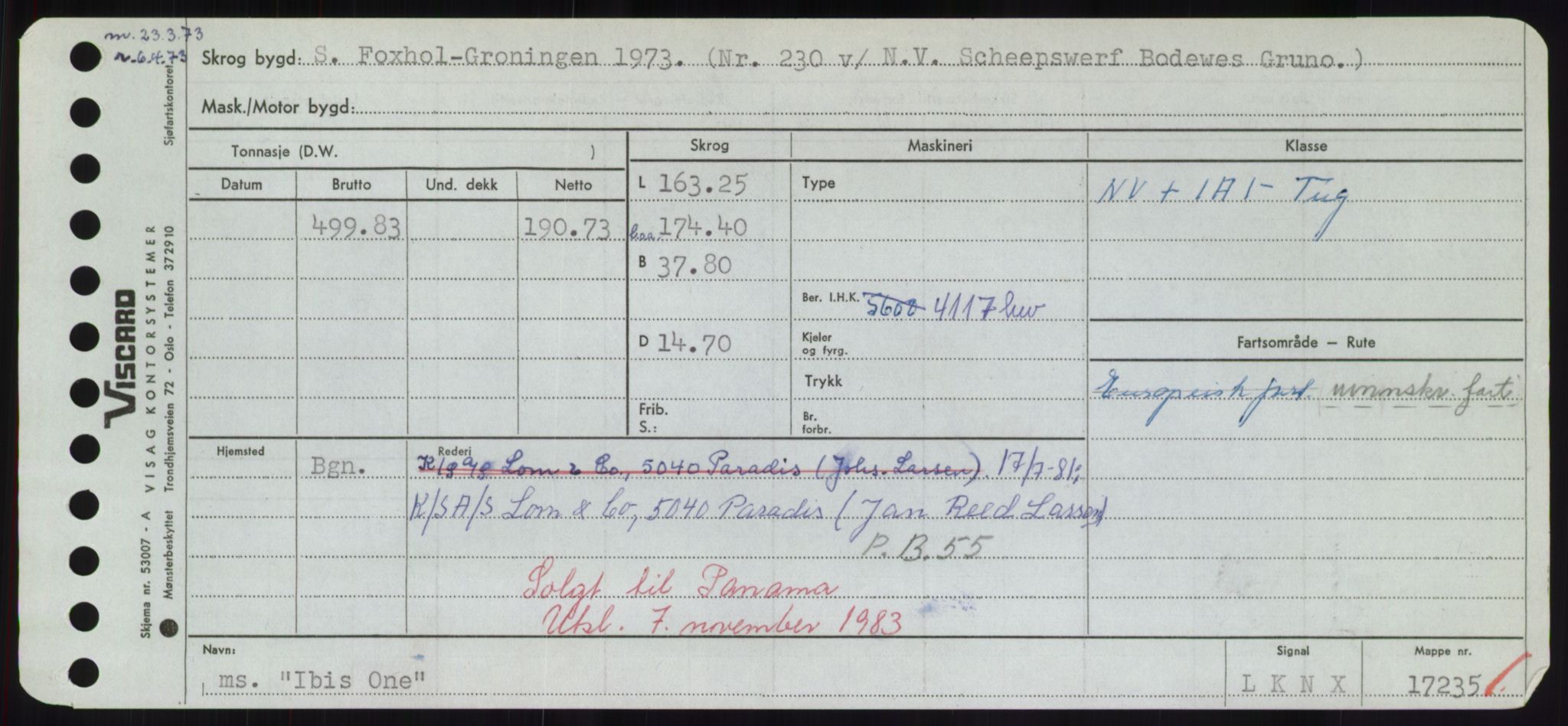 Sjøfartsdirektoratet med forløpere, Skipsmålingen, RA/S-1627/H/Hd/L0018: Fartøy, I, p. 17