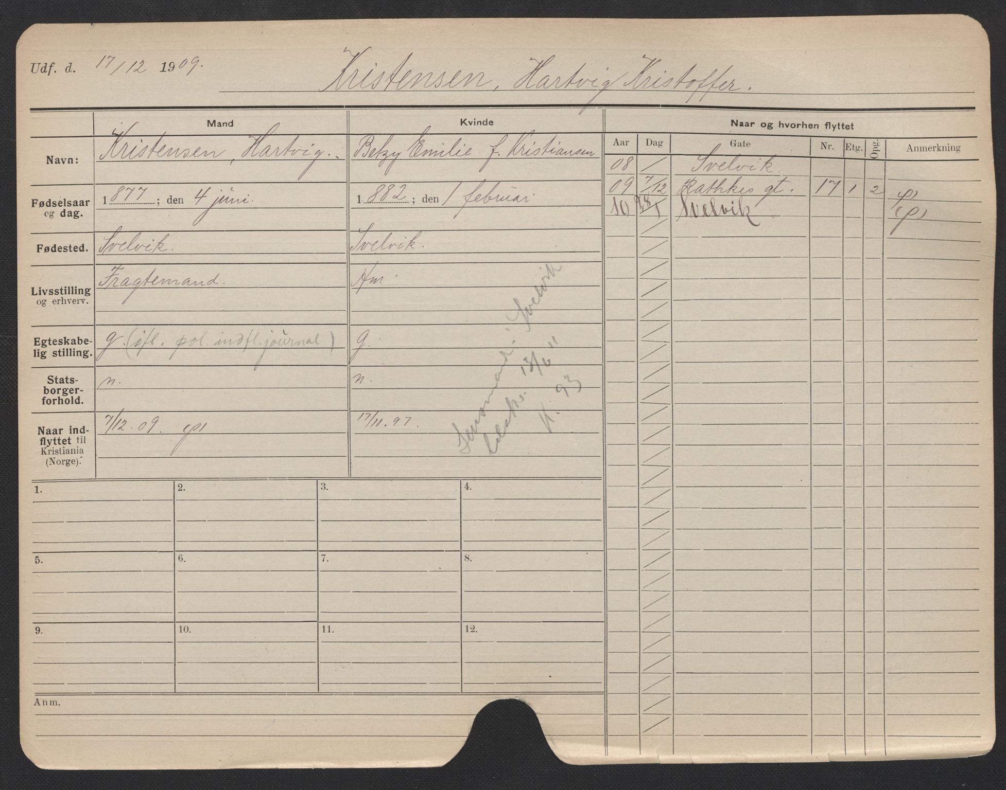 Oslo folkeregister, Registerkort, SAO/A-11715/F/Fa/Fac/L0006: Menn, 1906-1914, p. 551a