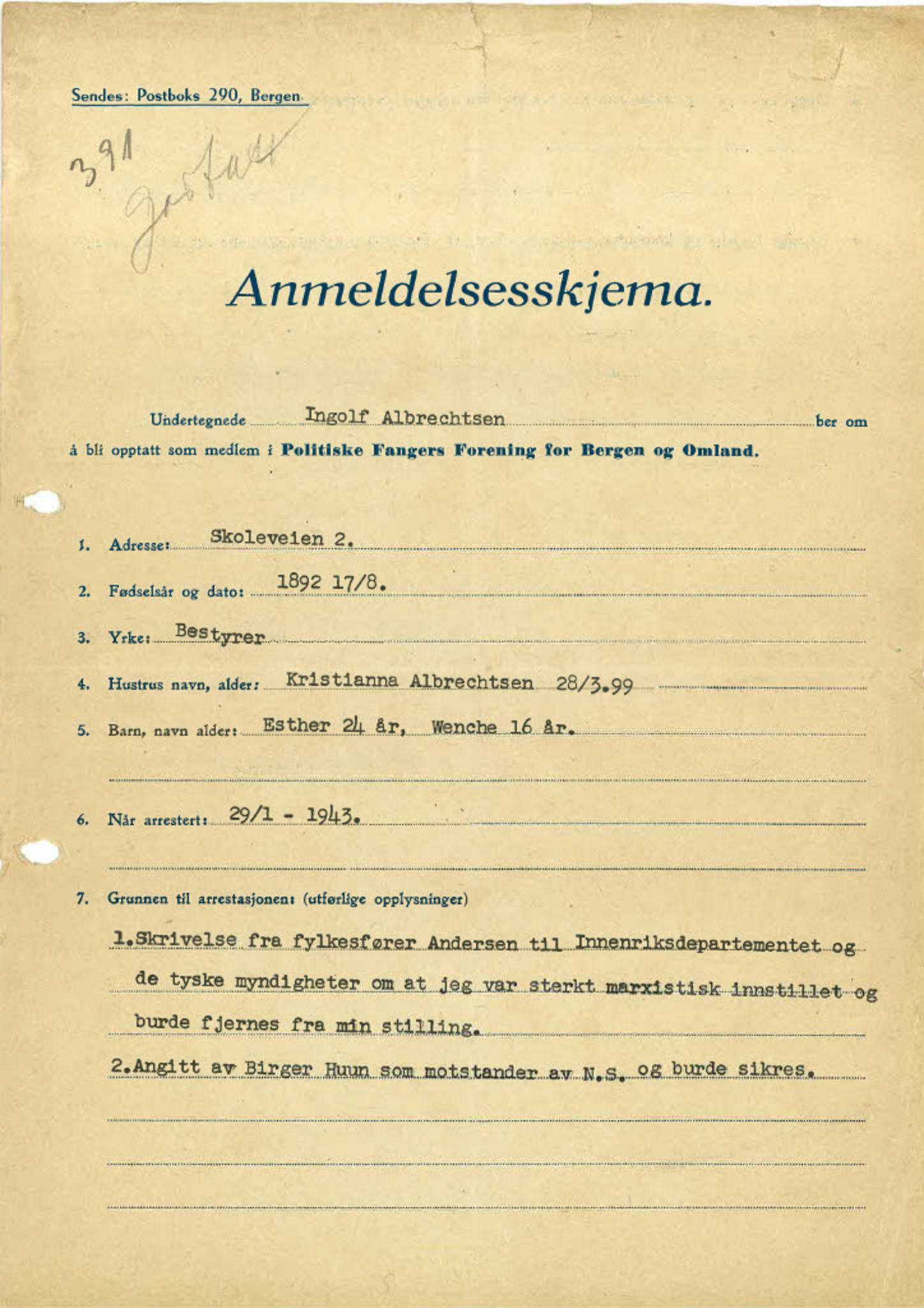 Espeland fangeleir, STLE/003/C-001/001/L001: Espeland fangeleir / Aasmul-Albrechtsen, 1945-1950