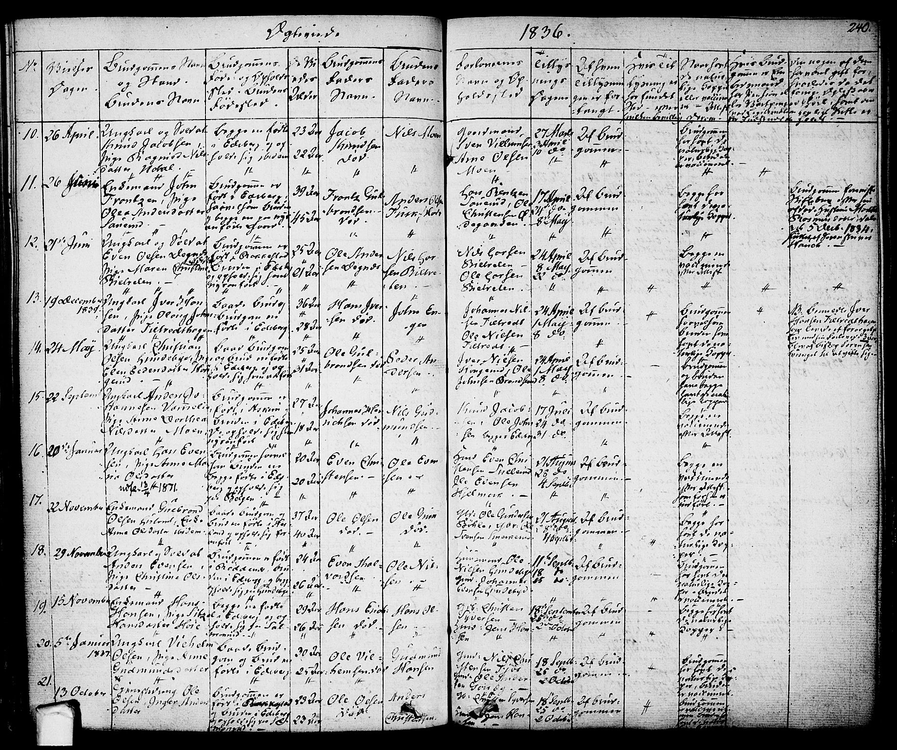 Eidsberg prestekontor Kirkebøker, AV/SAO-A-10905/F/Fa/L0008: Parish register (official) no. I 8, 1832-1848, p. 240