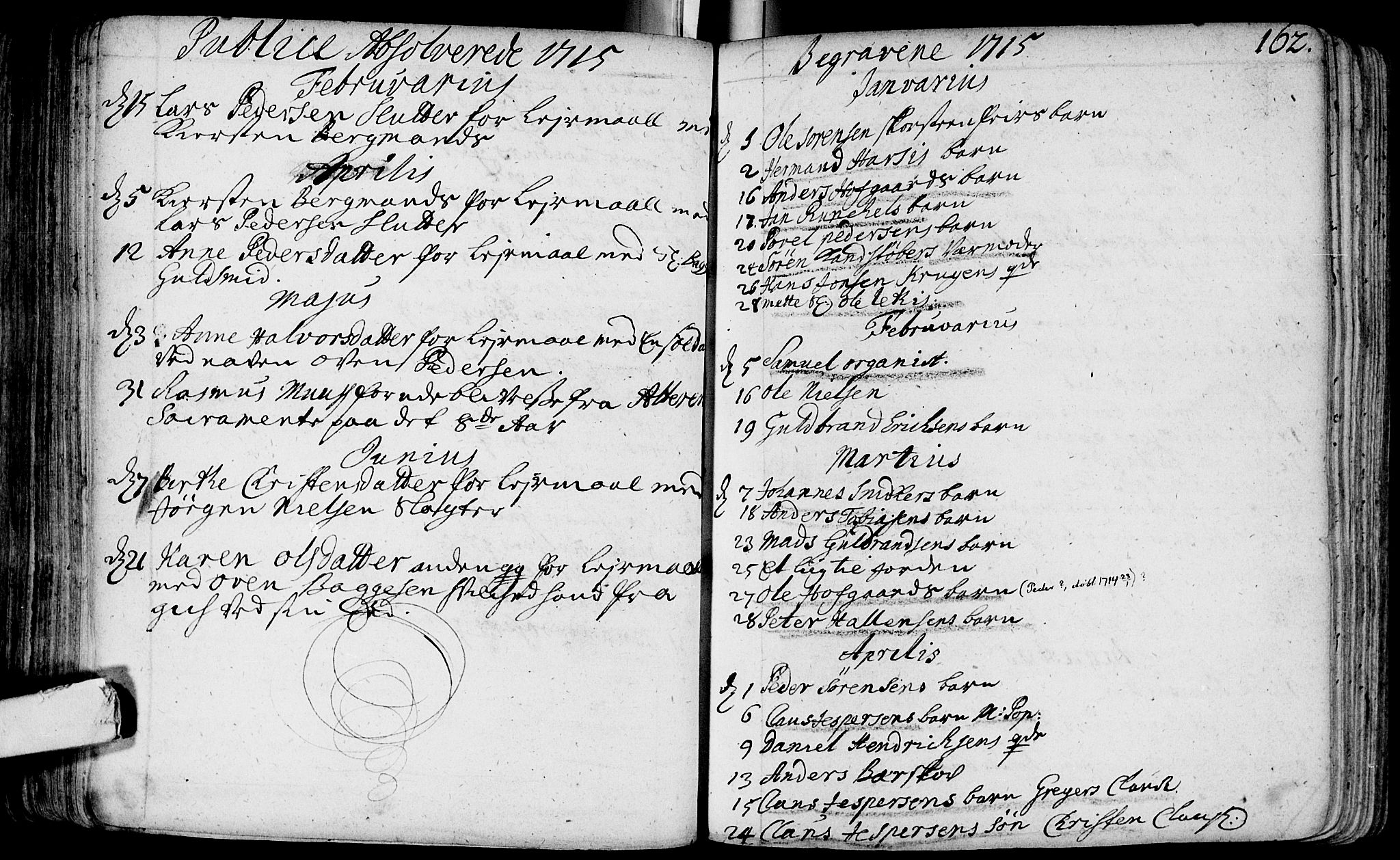 Bragernes kirkebøker, SAKO/A-6/F/Fa/L0003: Parish register (official) no. I 3, 1706-1734, p. 162