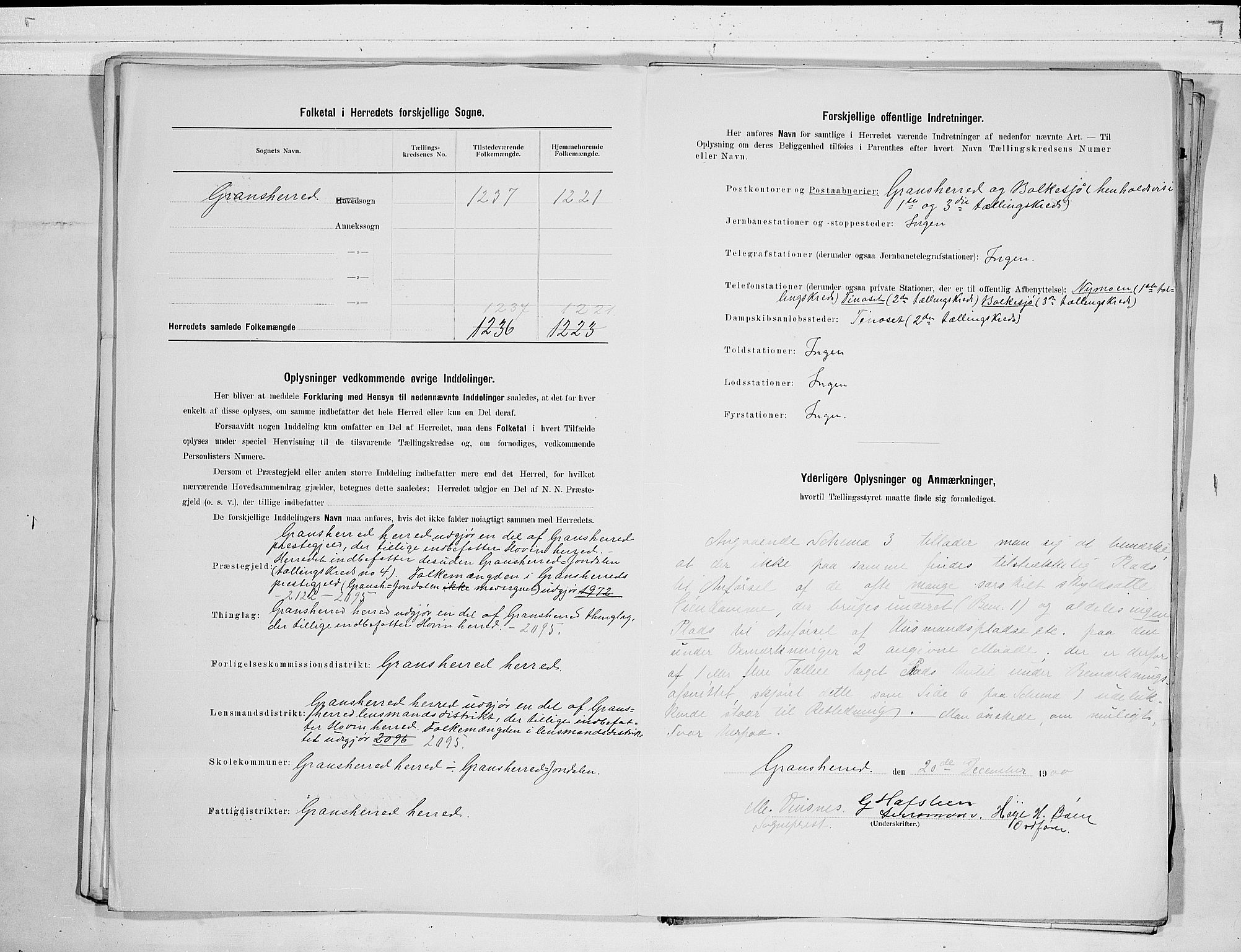 SAKO, 1900 census for Gransherad, 1900, p. 3