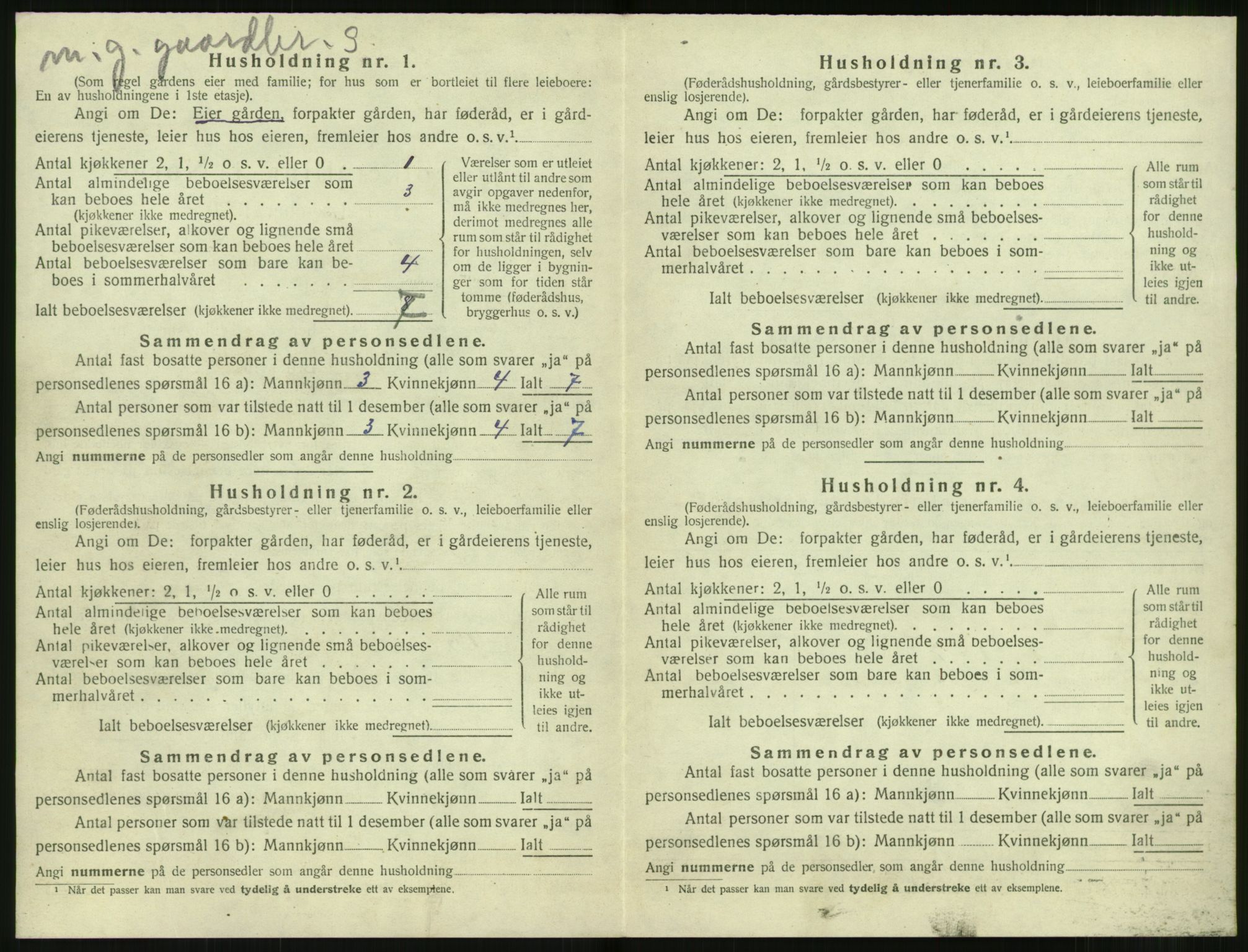 SAT, 1920 census for Sunnylven, 1920, p. 413