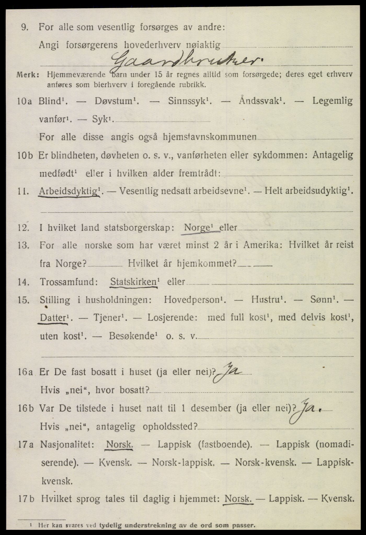 SAT, 1920 census for Klinga, 1920, p. 2056