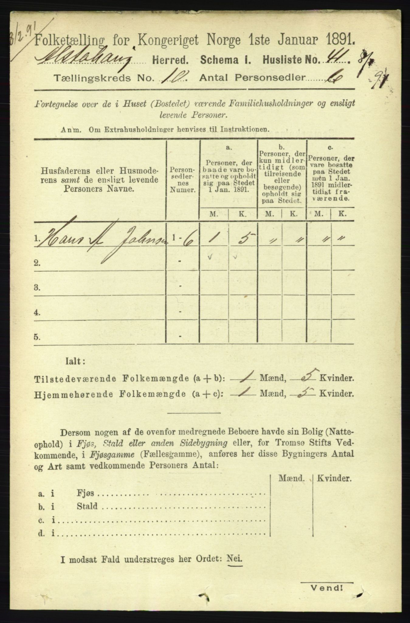 RA, 1891 census for 1820 Alstahaug, 1891, p. 3504