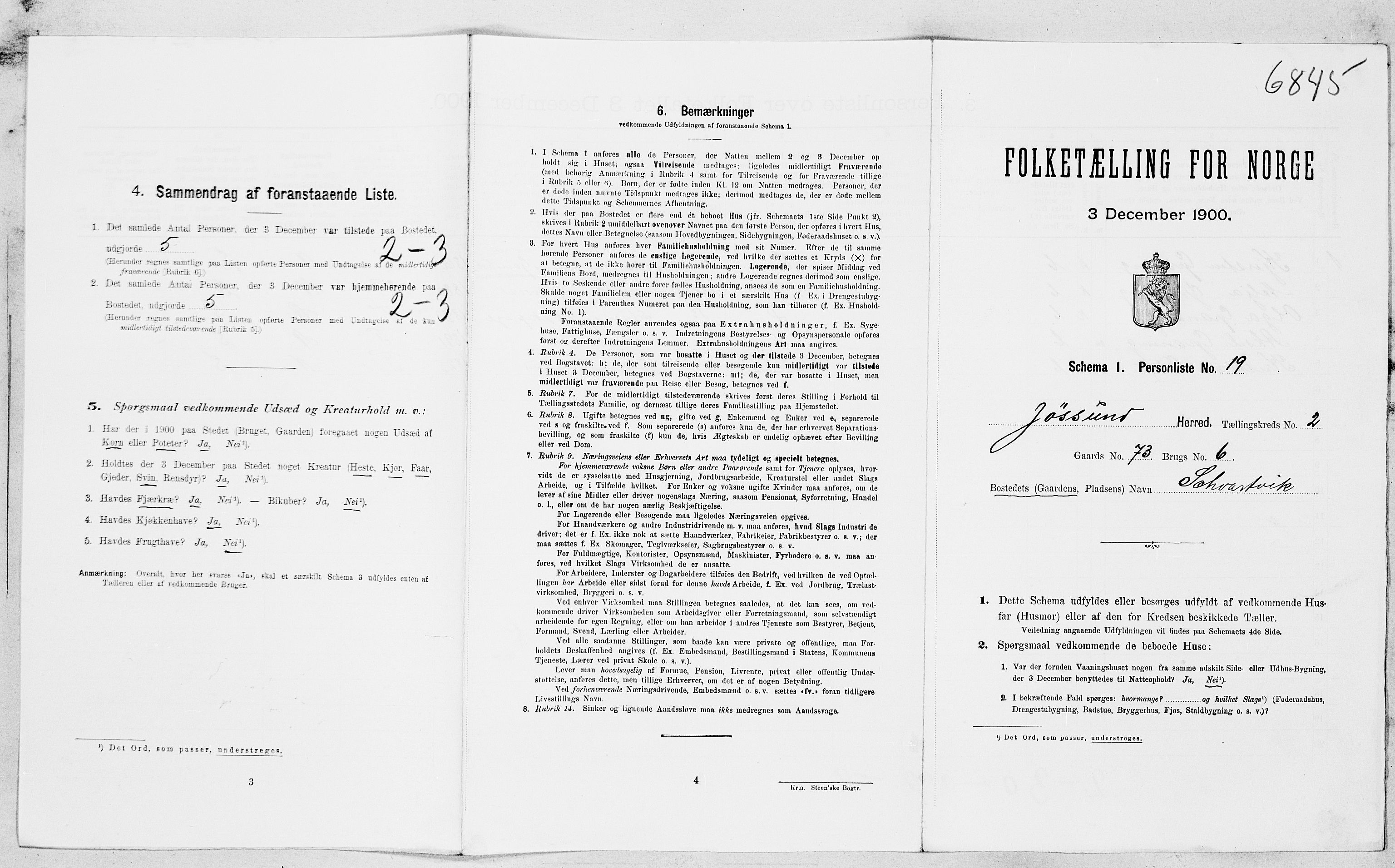 SAT, 1900 census for Jøssund, 1900, p. 273