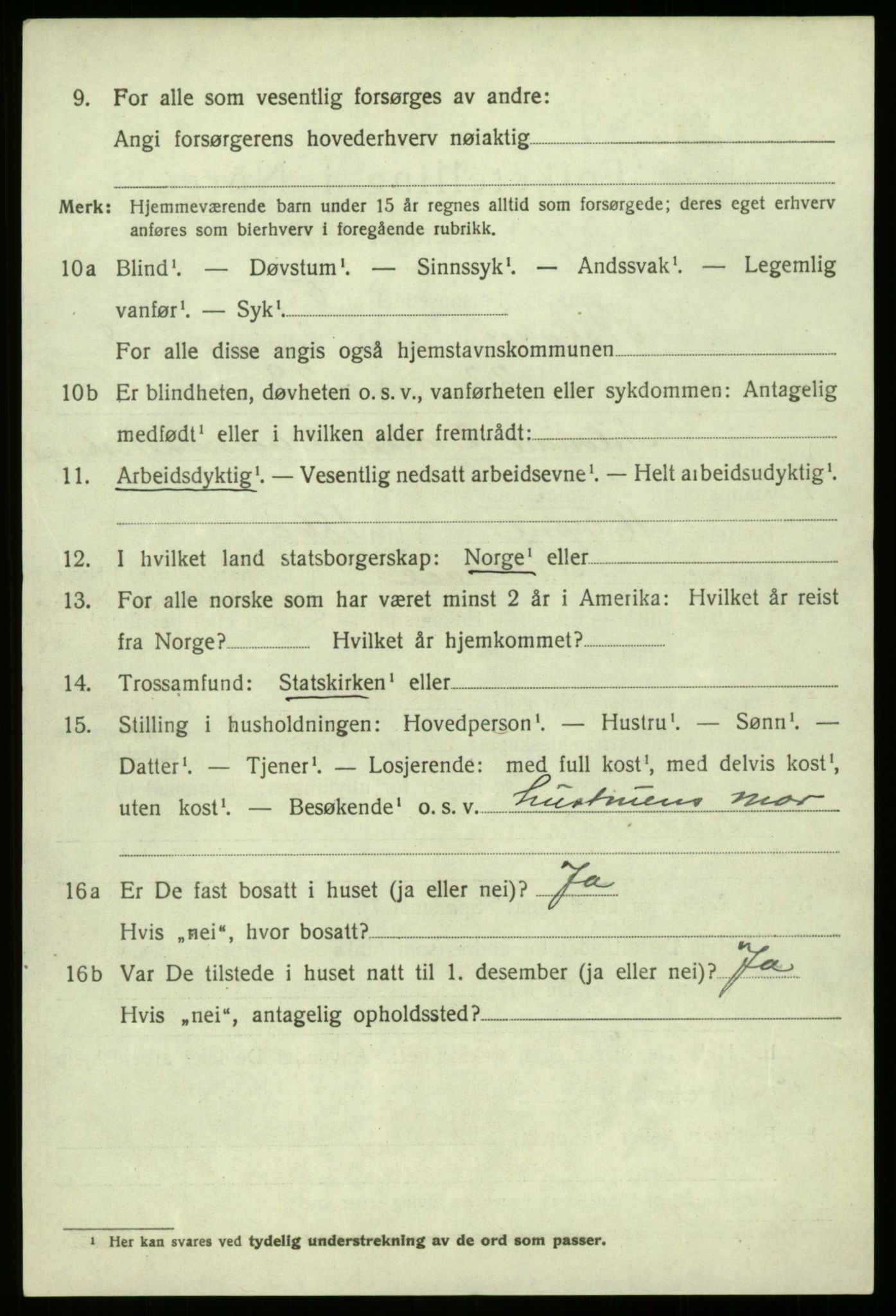 SAB, 1920 census for Askvoll, 1920, p. 3867