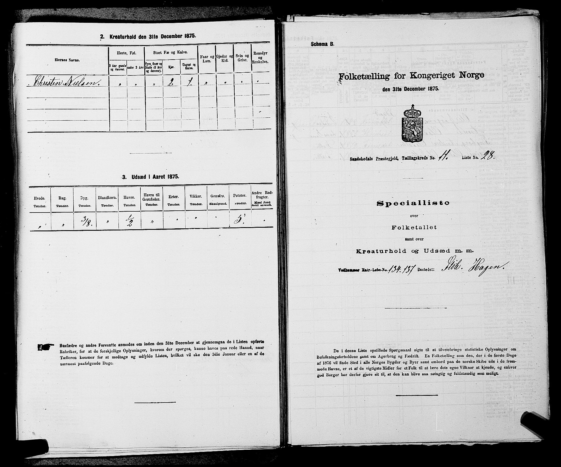 SAKO, 1875 census for 0816P Sannidal, 1875, p. 801