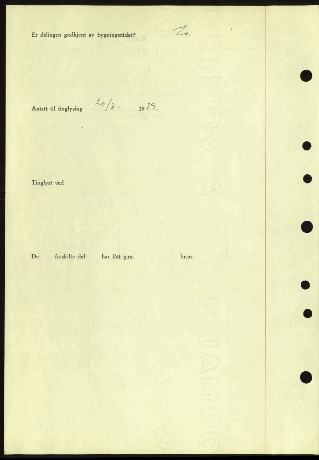 Moss sorenskriveri, SAO/A-10168: Mortgage book no. A5, 1938-1939, Diary no: : 646/1939