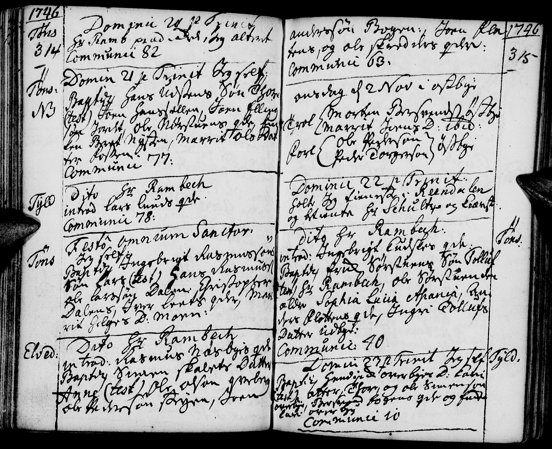 Tynset prestekontor, SAH/PREST-058/H/Ha/Haa/L0002: Parish register (official) no. 2, 1737-1767, p. 314-315