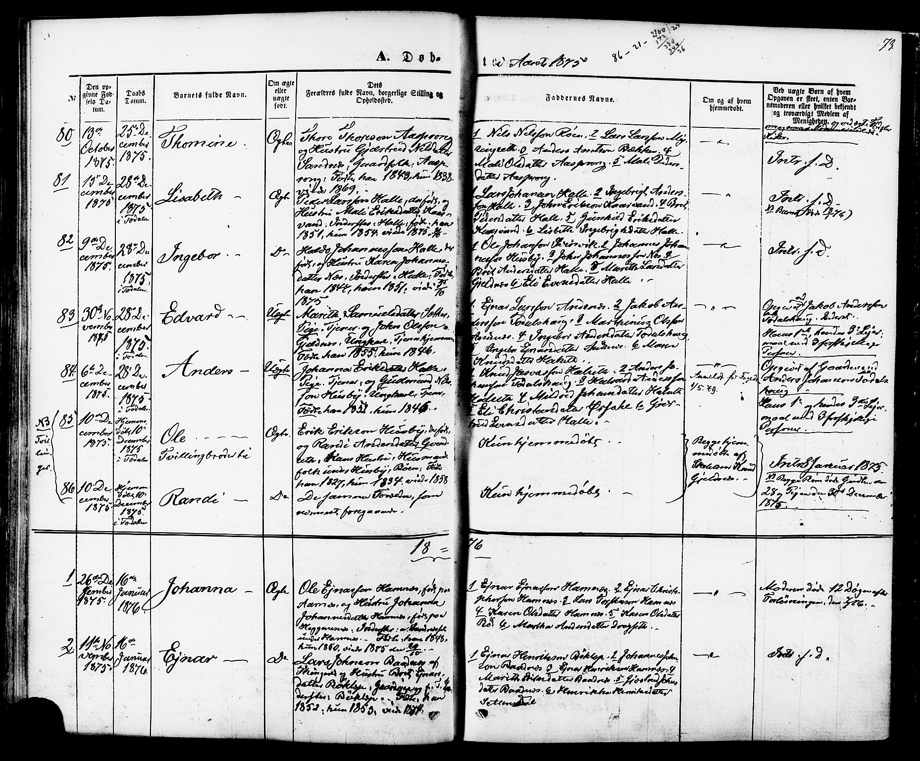 Ministerialprotokoller, klokkerbøker og fødselsregistre - Møre og Romsdal, AV/SAT-A-1454/592/L1027: Parish register (official) no. 592A05, 1865-1878, p. 73