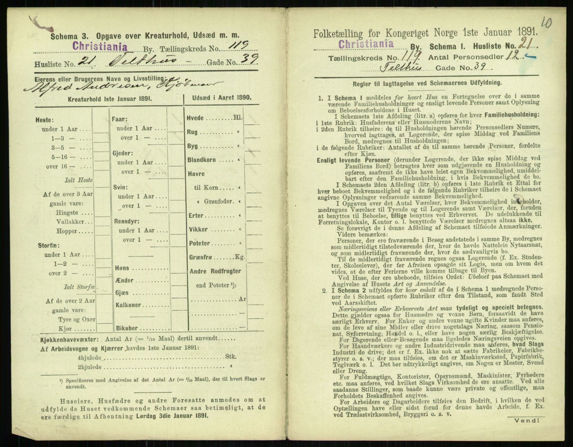 RA, 1891 census for 0301 Kristiania, 1891, p. 63718