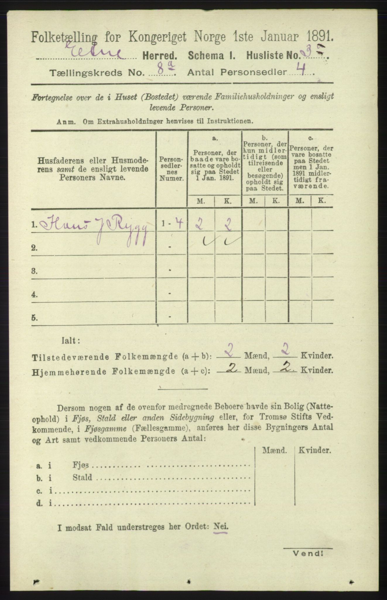 RA, 1891 census for 1211 Etne, 1891, p. 1525