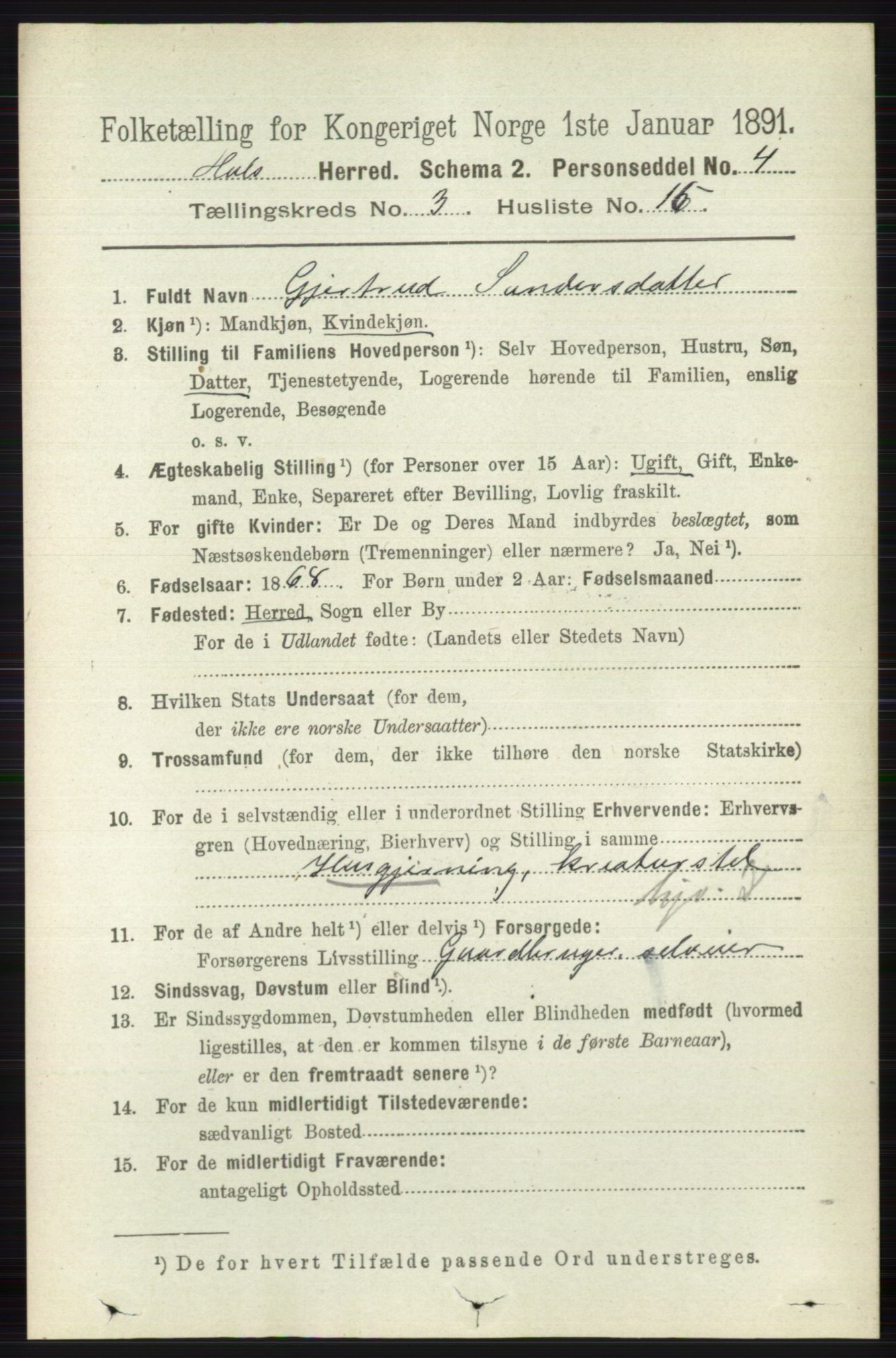 RA, 1891 census for 0620 Hol, 1891, p. 827