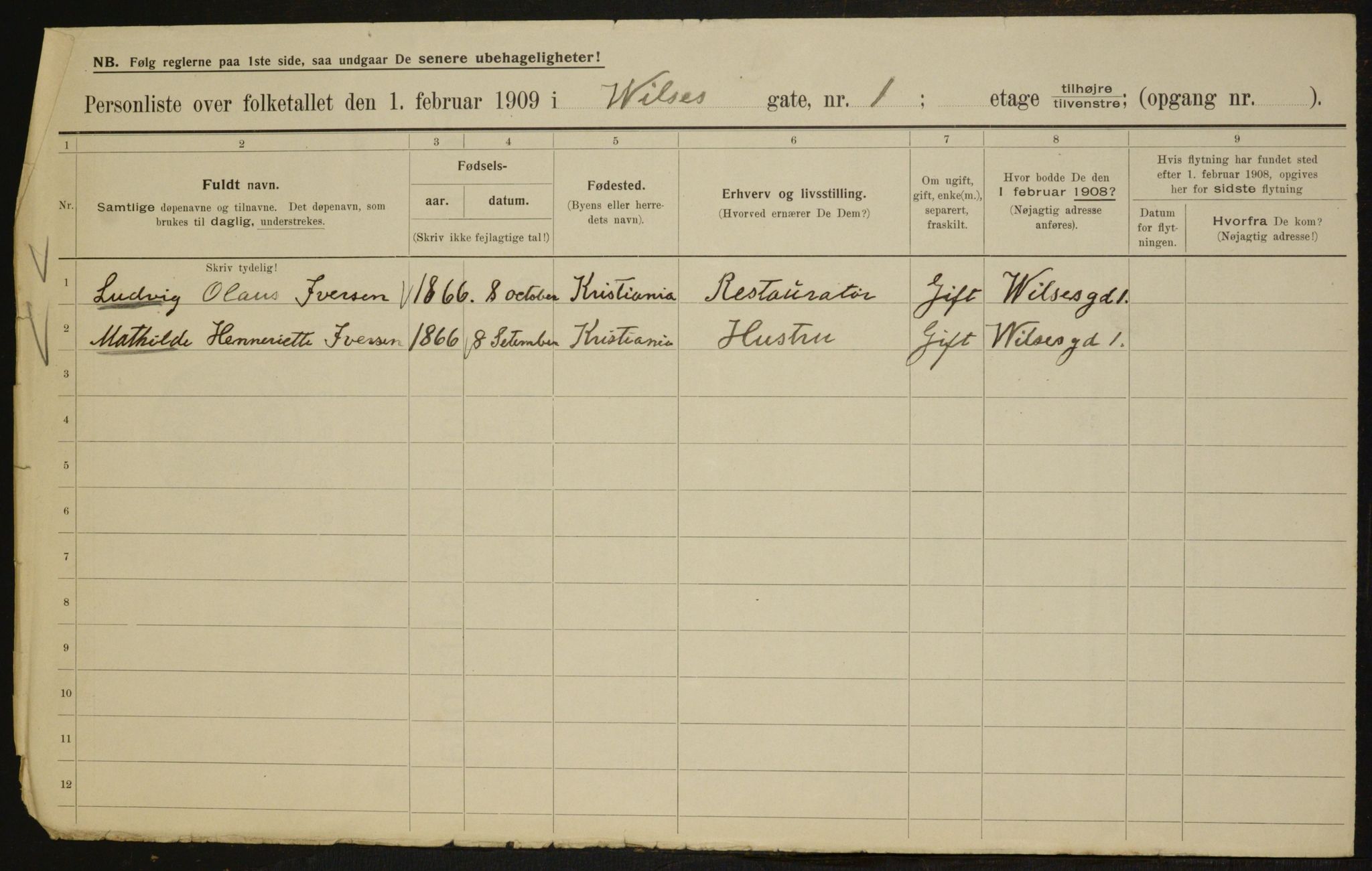 OBA, Municipal Census 1909 for Kristiania, 1909, p. 116432