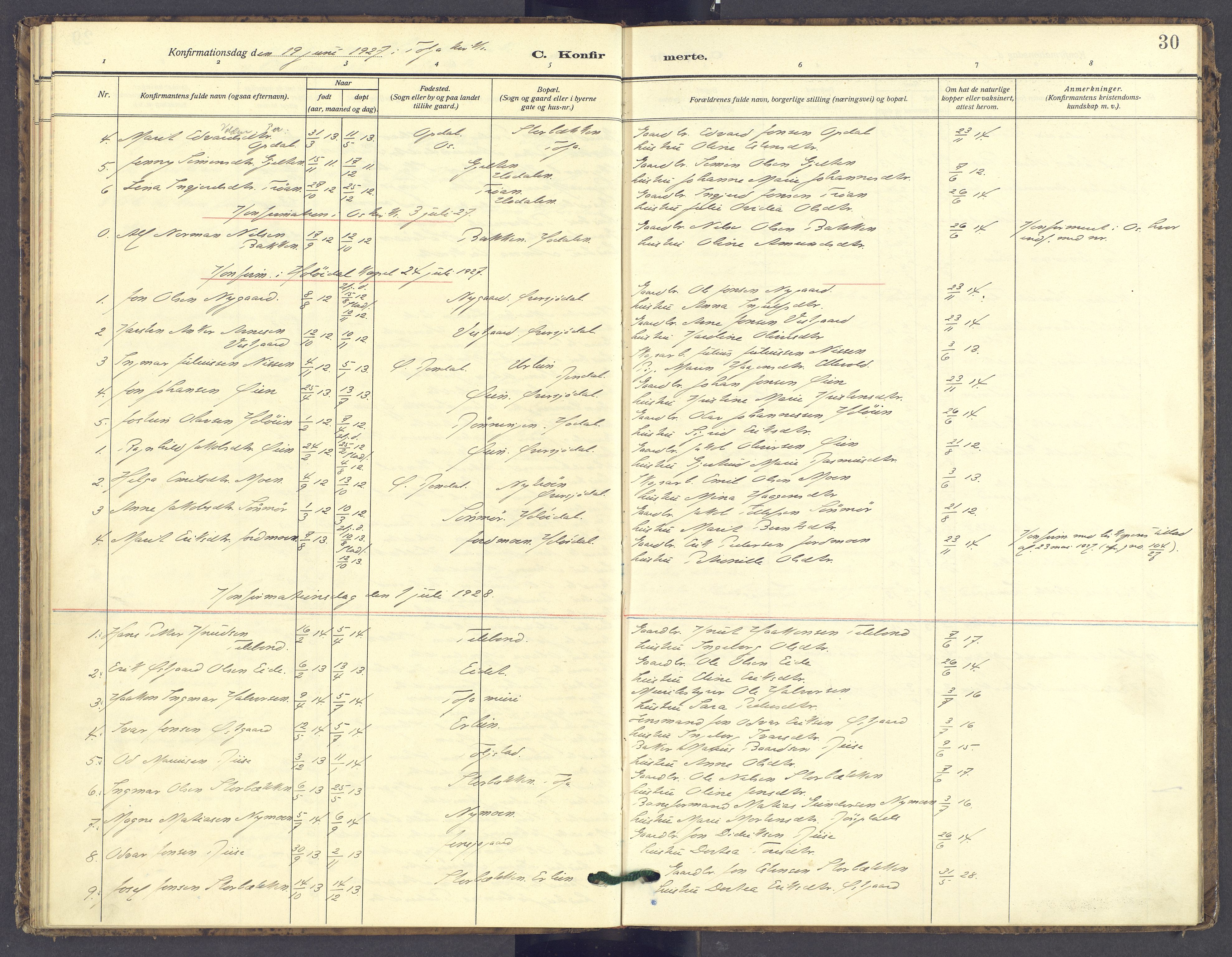 Tolga prestekontor, AV/SAH-PREST-062/K/L0016: Parish register (official) no. 16, 1908-1957, p. 30