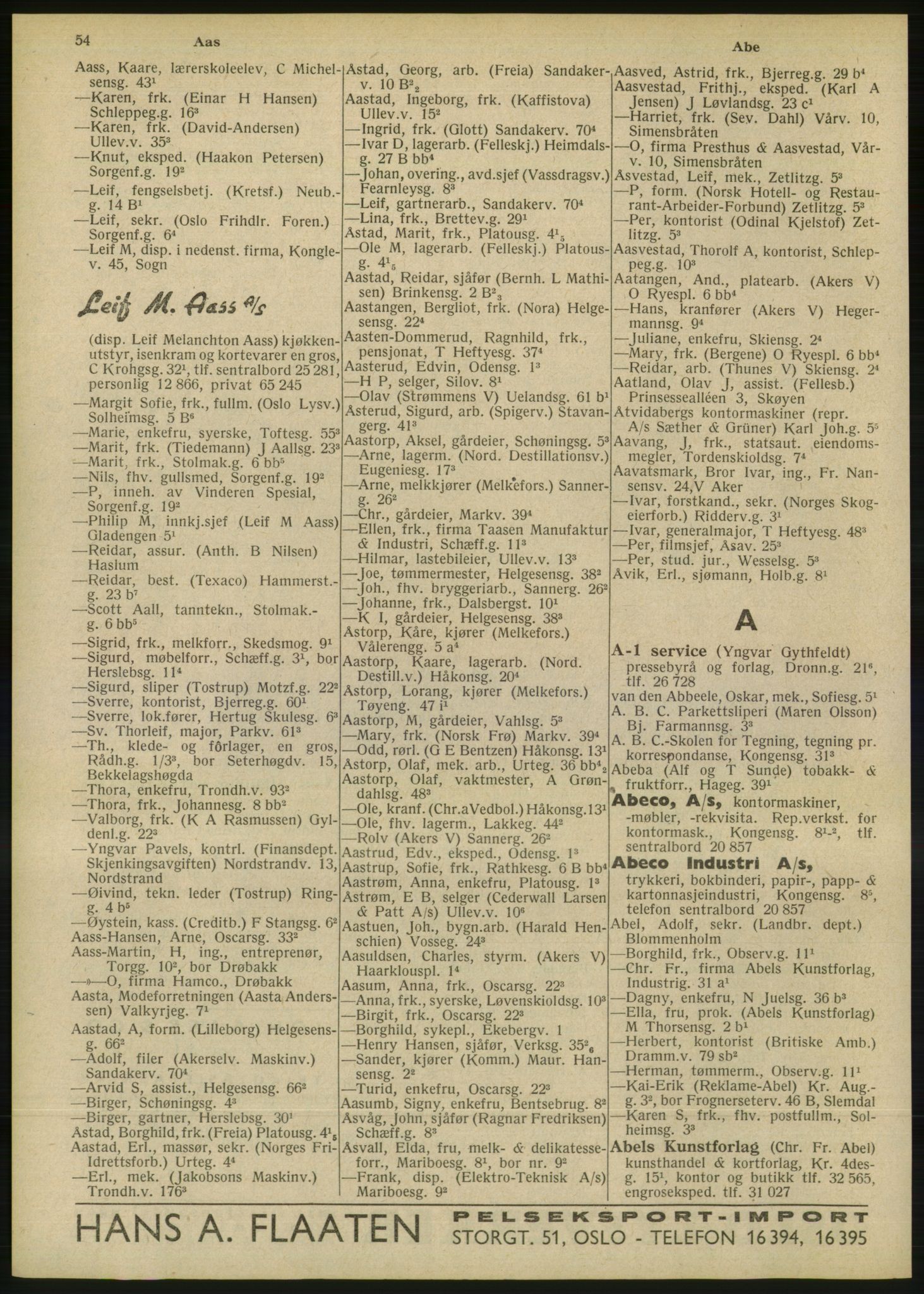 Kristiania/Oslo adressebok, PUBL/-, 1946, p. 54