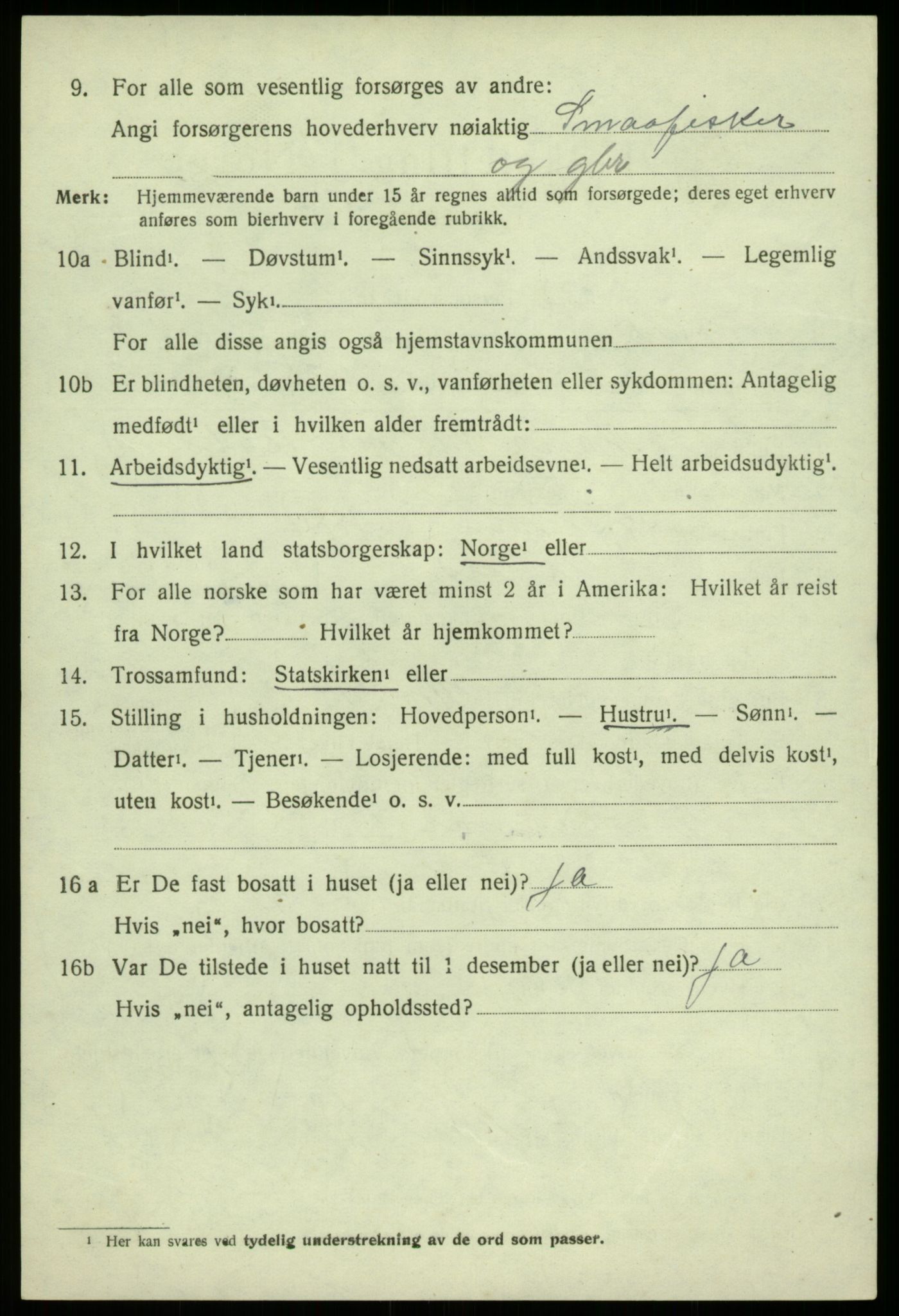 SAB, 1920 census for Os, 1920, p. 2935