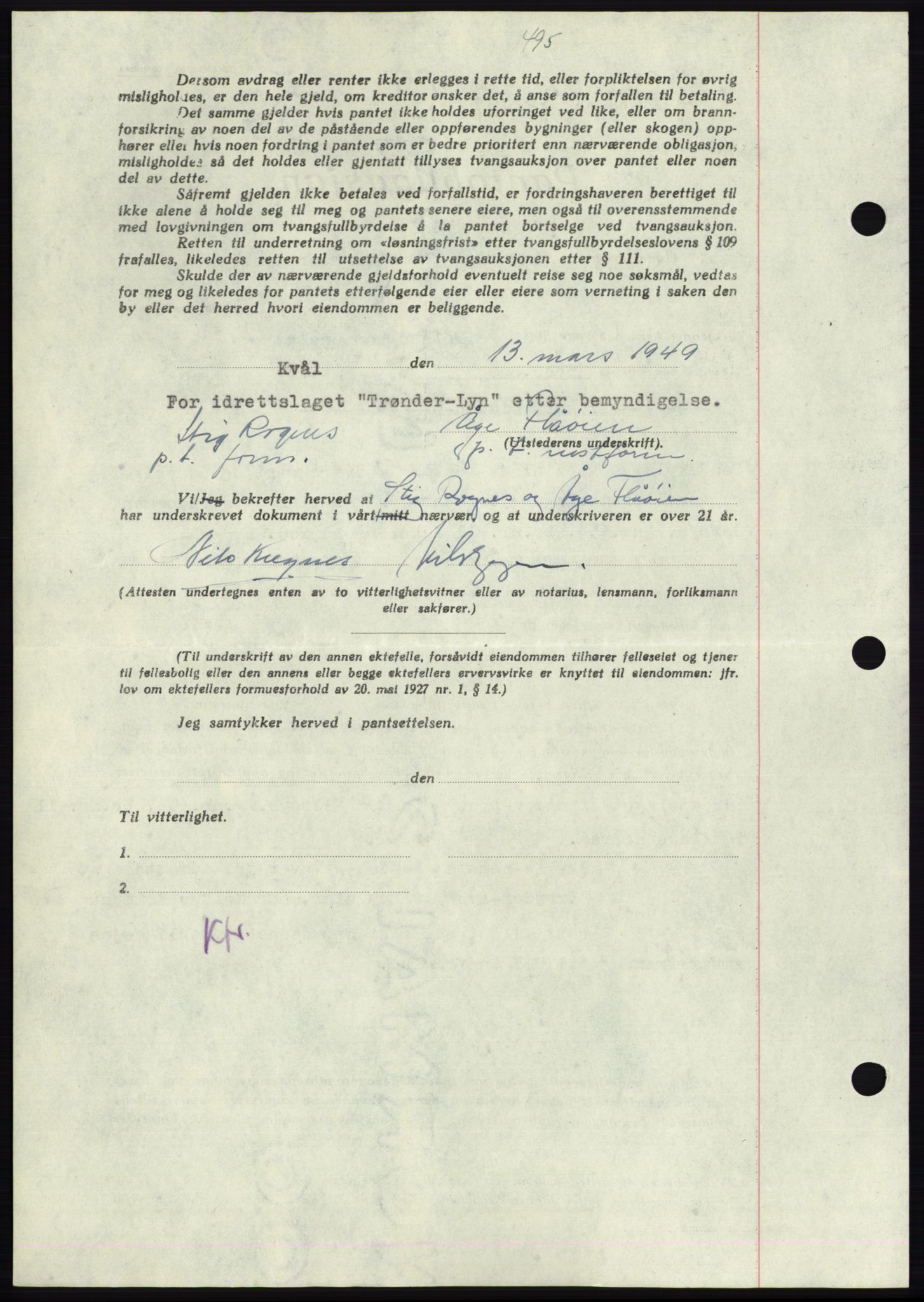 Gauldal sorenskriveri, SAT/A-0014/1/2/2C: Mortgage book no. B, 1946-1949, Deed date: 02.04.1949