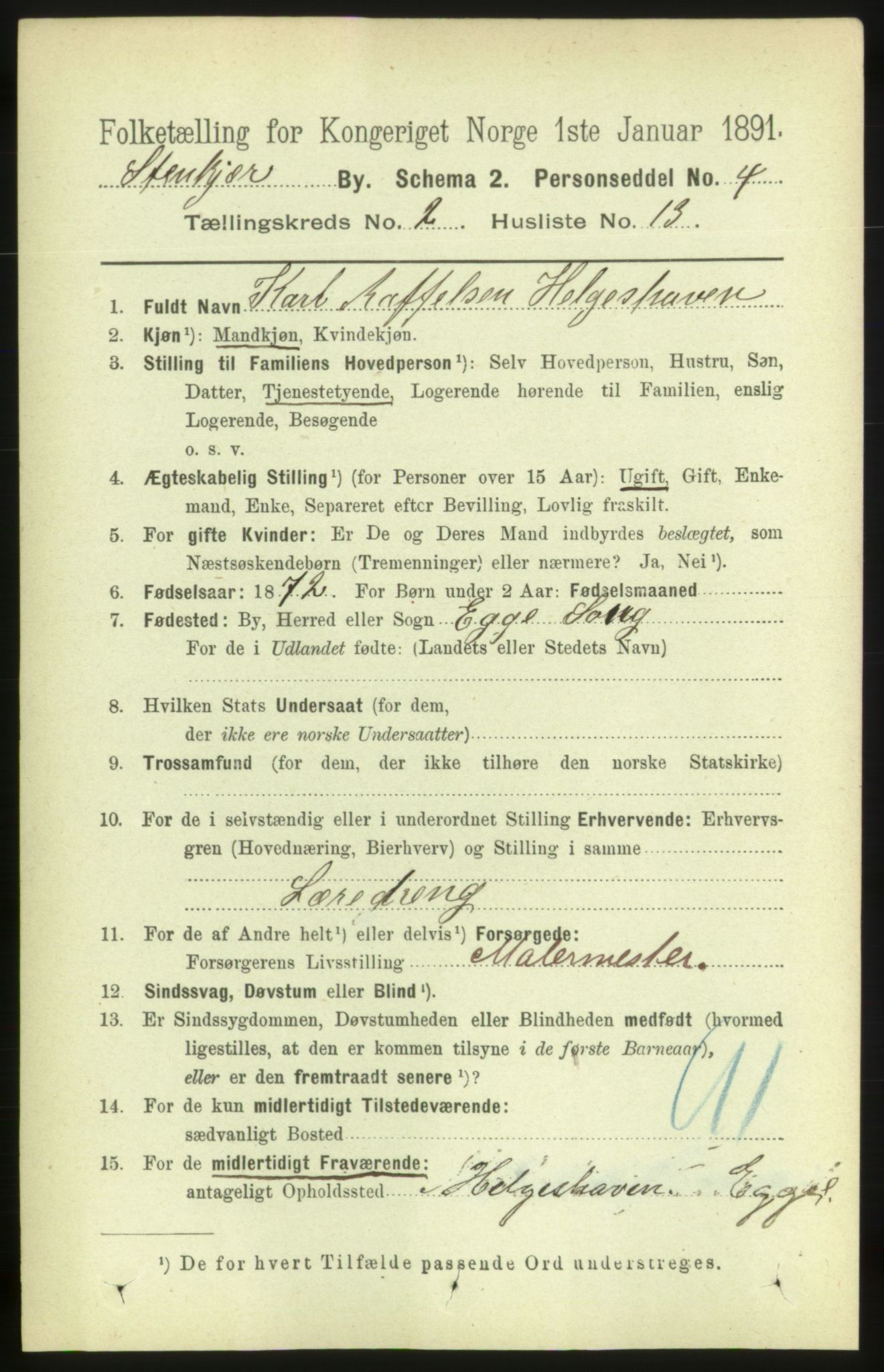 RA, 1891 census for 1702 Steinkjer, 1891, p. 444