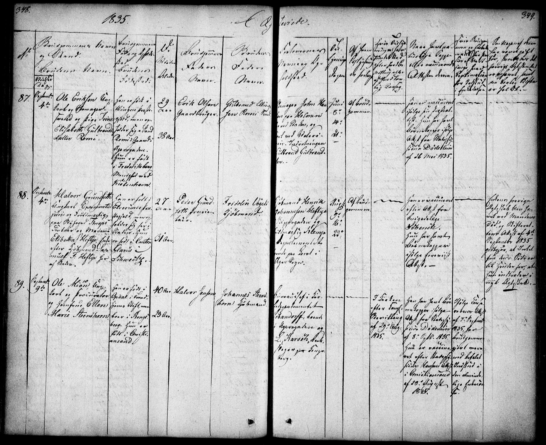 Oslo domkirke Kirkebøker, SAO/A-10752/F/Fa/L0019: Parish register (official) no. 19, 1828-1847, p. 348-349