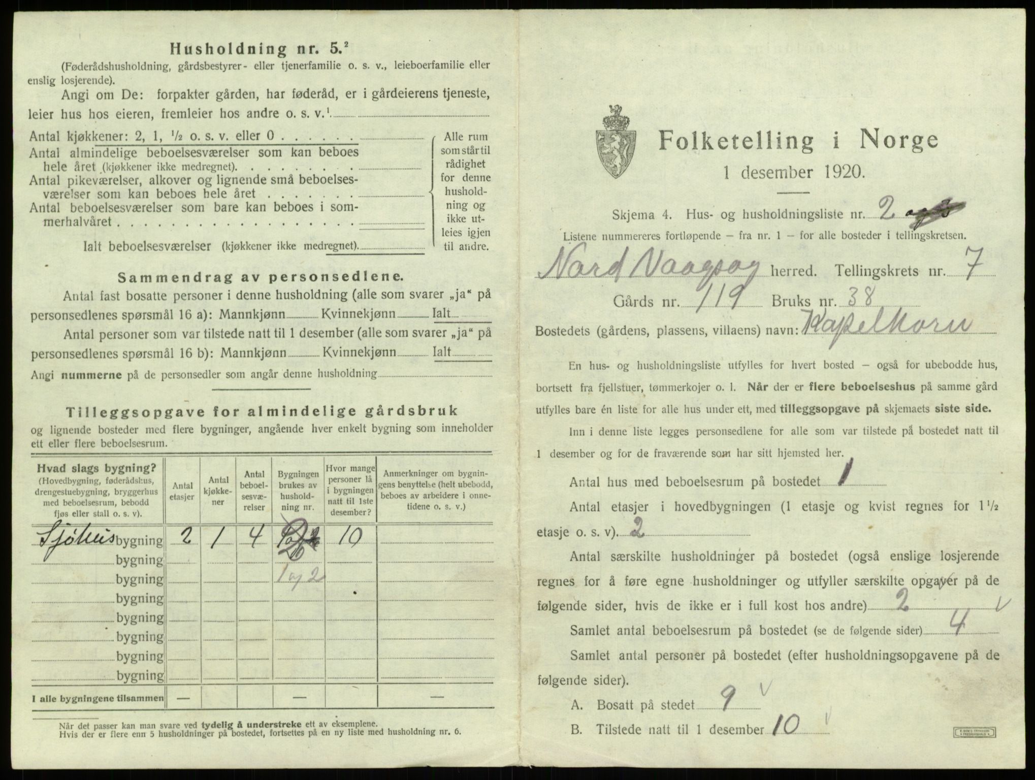 SAB, 1920 census for Nord-Vågsøy, 1920, p. 348