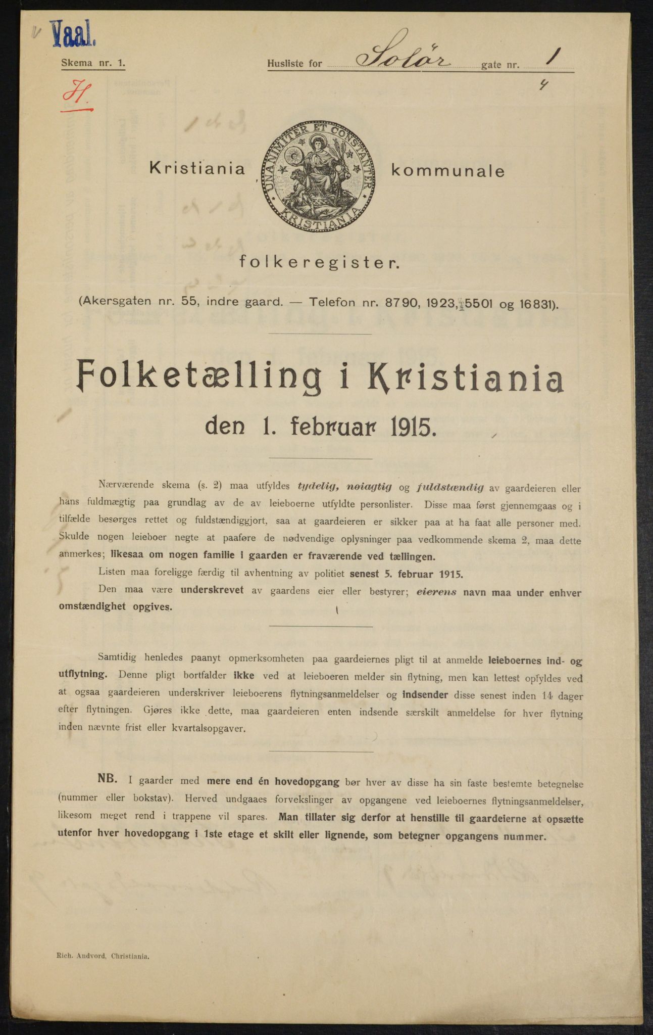 OBA, Municipal Census 1915 for Kristiania, 1915, p. 99562