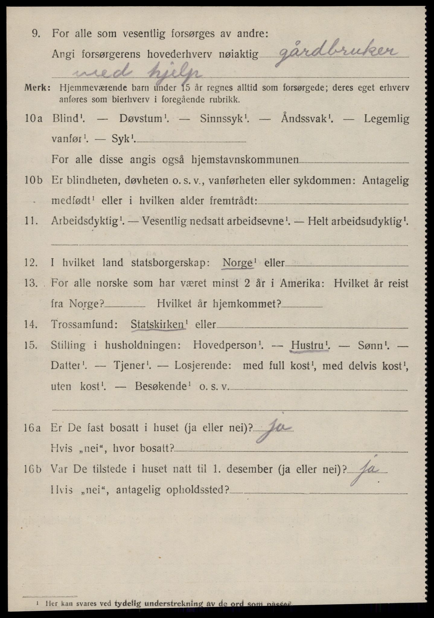 SAT, 1920 census for Borgund, 1920, p. 18635