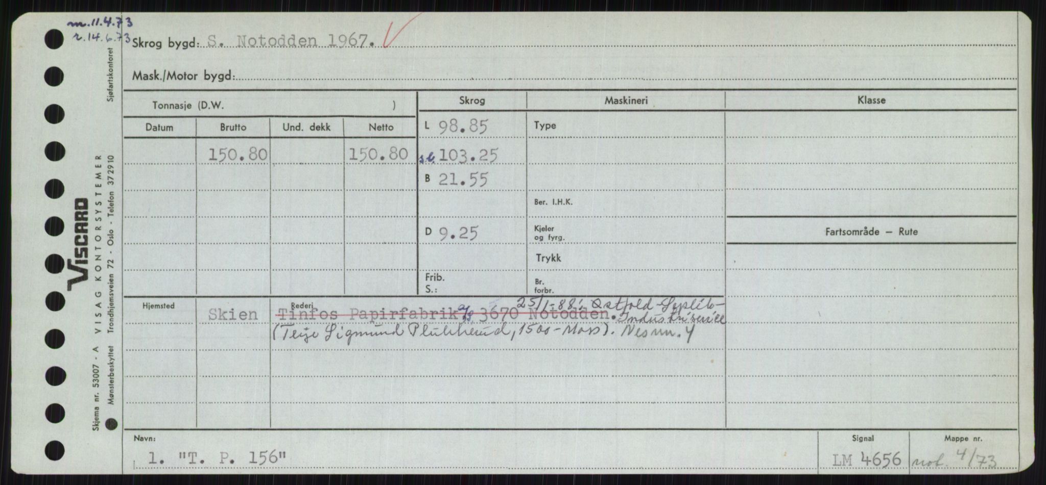 Sjøfartsdirektoratet med forløpere, Skipsmålingen, AV/RA-S-1627/H/Hc/L0001: Lektere, A-Y, p. 493