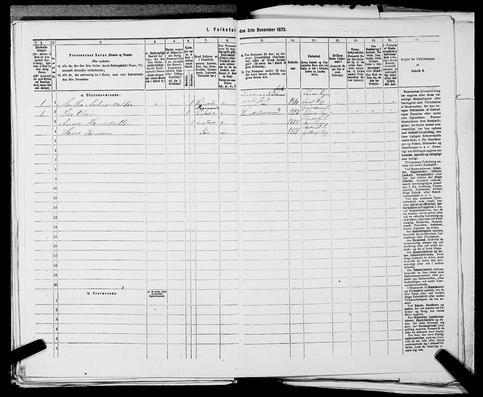 SAST, 1875 census for 1157P Vikedal, 1875, p. 336