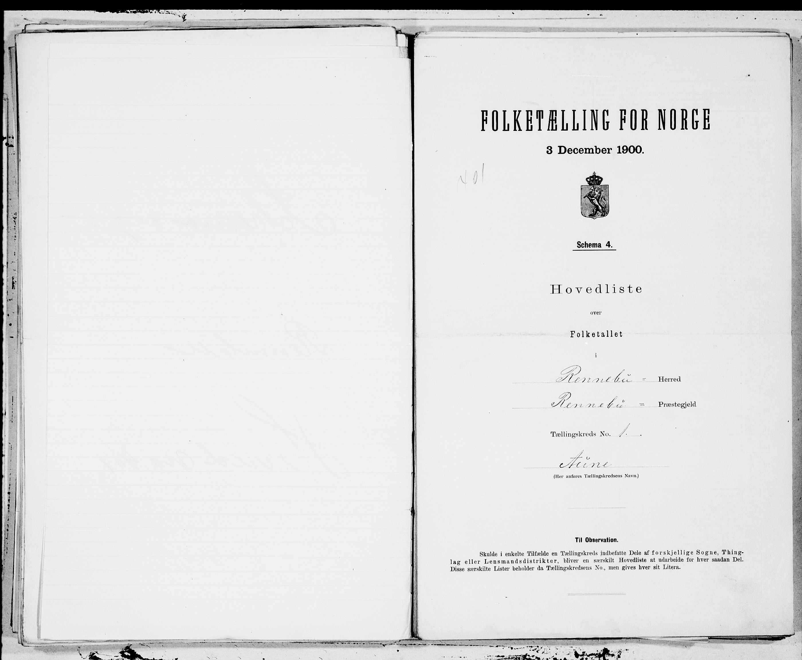 SAT, 1900 census for Rennebu, 1900, p. 2