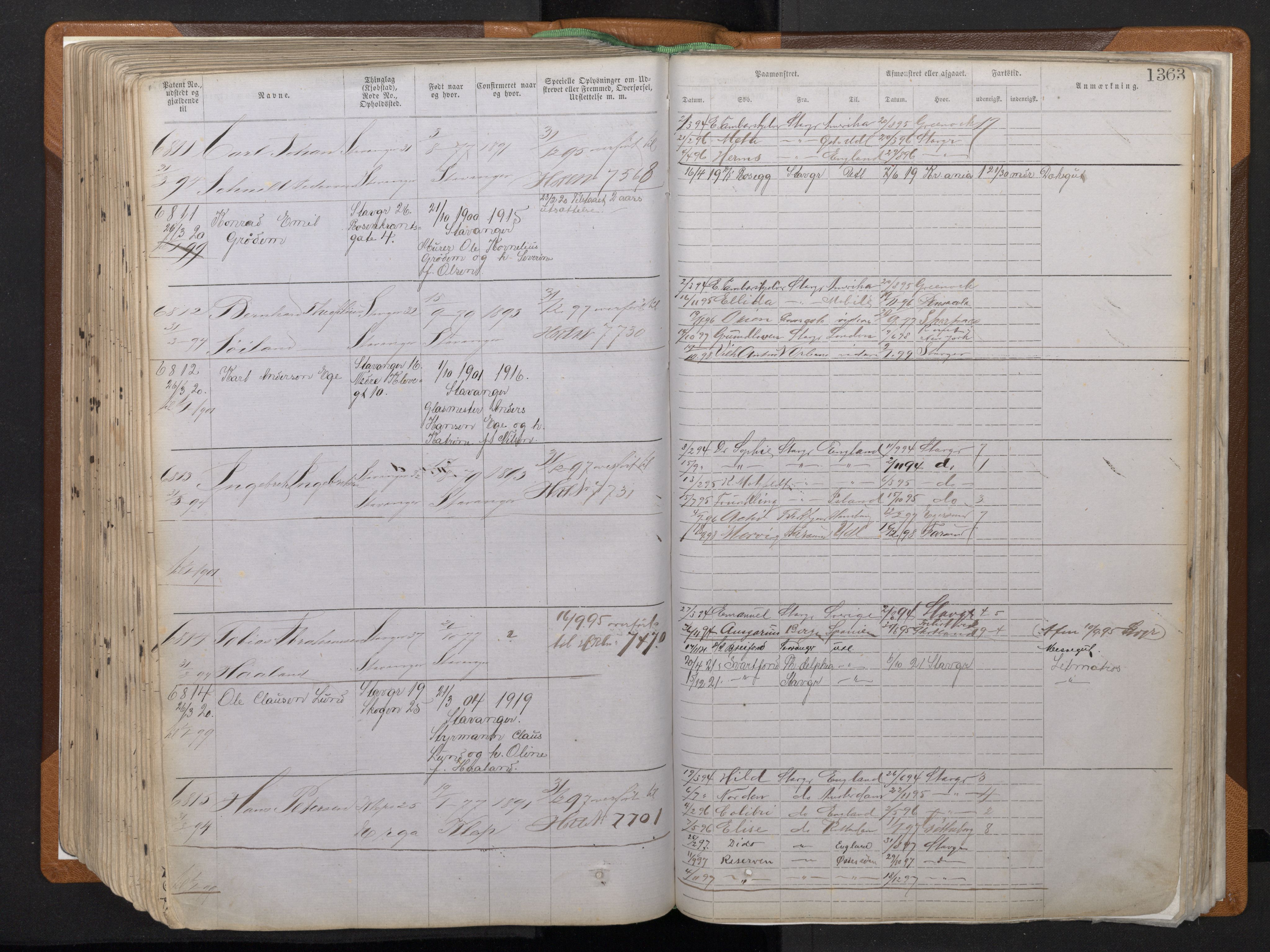 Stavanger sjømannskontor, AV/SAST-A-102006/F/Ff/L0011: Annotasjonsrulle, patentnr. 5225-7180 (dublett), 1887-1900, p. 341