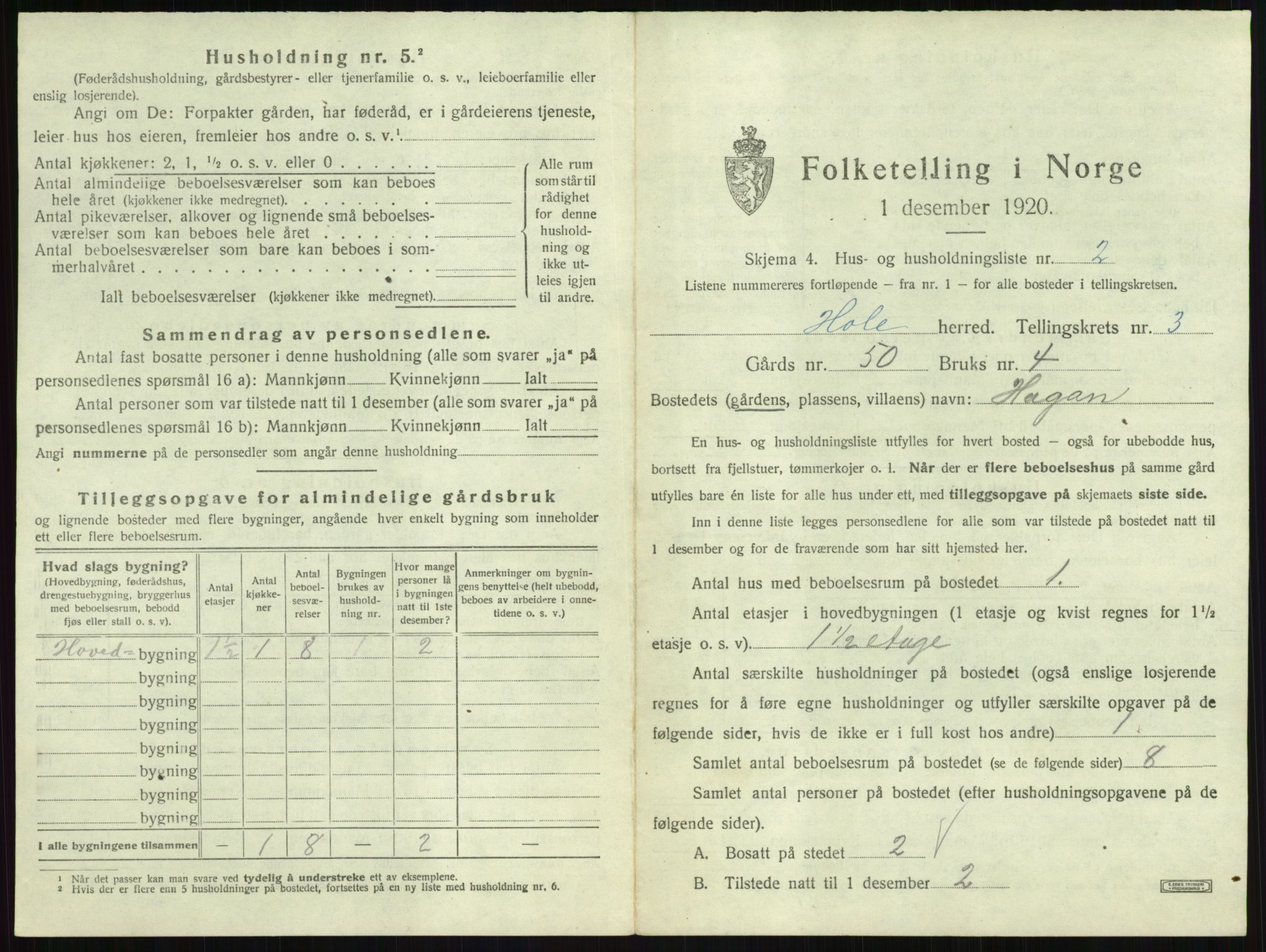 SAKO, 1920 census for Hole, 1920, p. 369