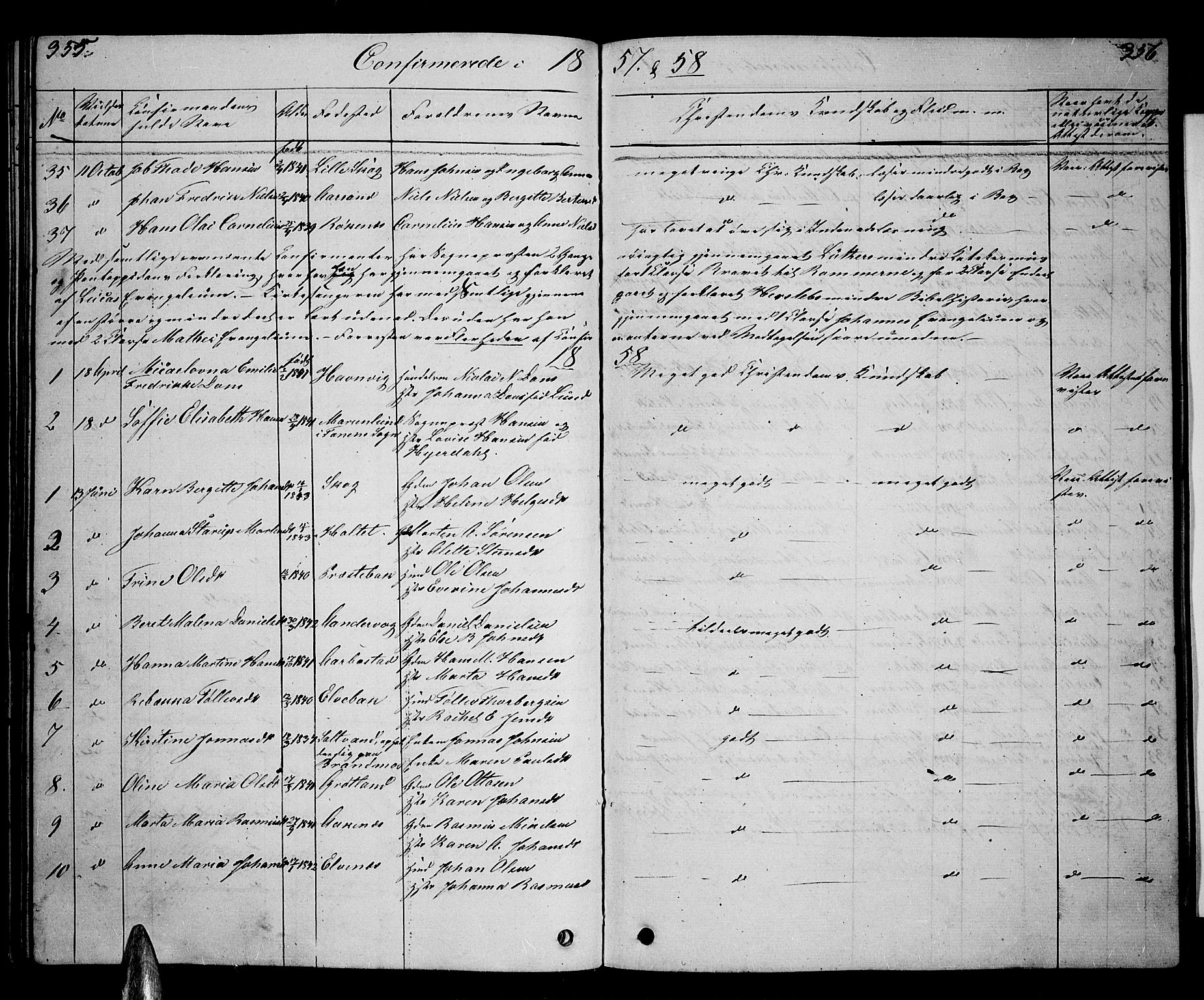 Ibestad sokneprestembete, SATØ/S-0077/H/Ha/Hab/L0004klokker: Parish register (copy) no. 4, 1852-1860, p. 355-356