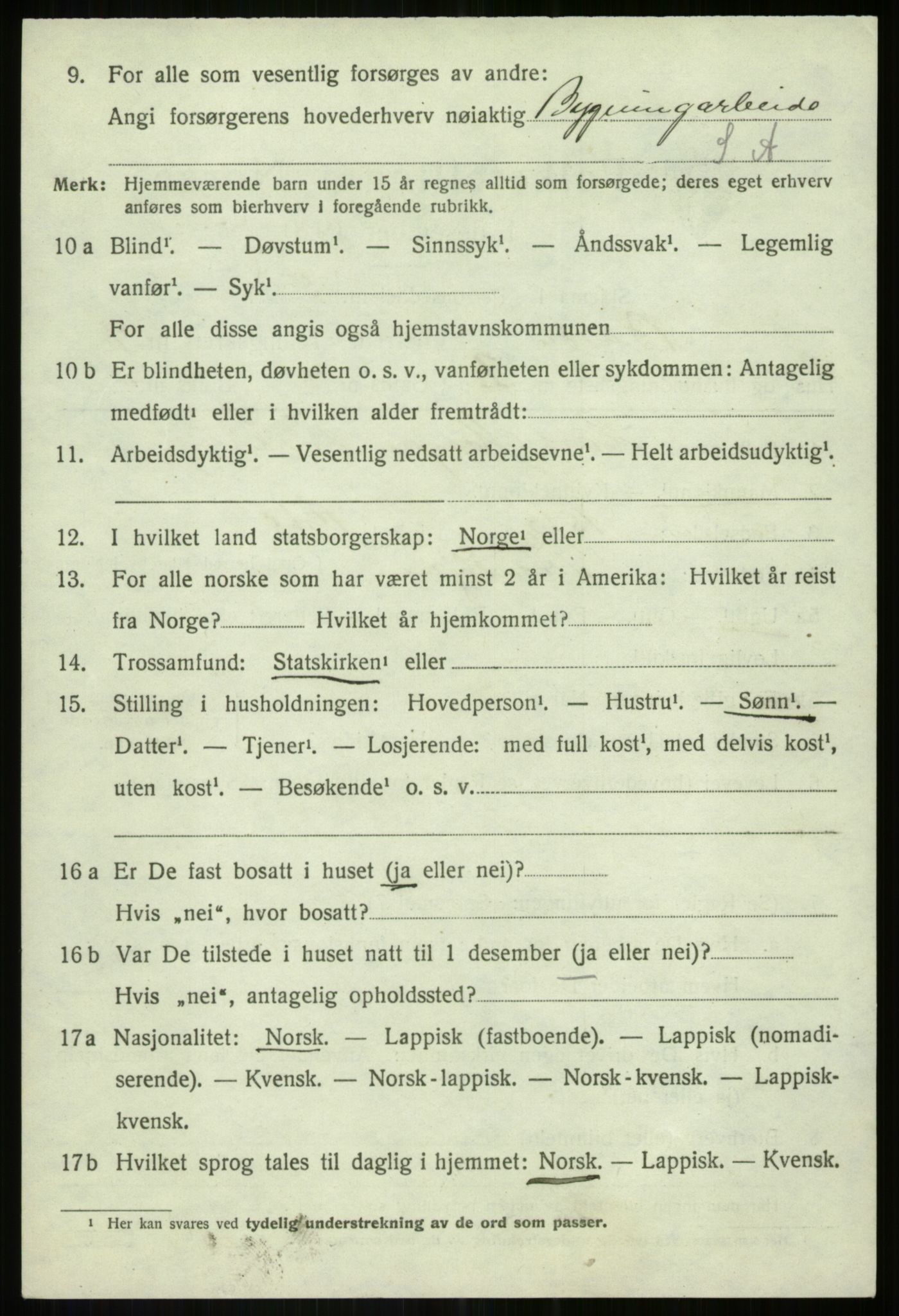 SATØ, 1920 census for Bardu, 1920, p. 3180